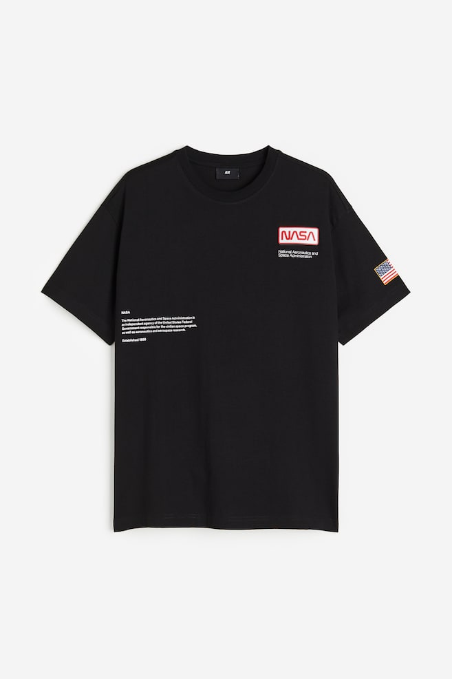 T-shirt Loose Fit - Noir/NASA - 2