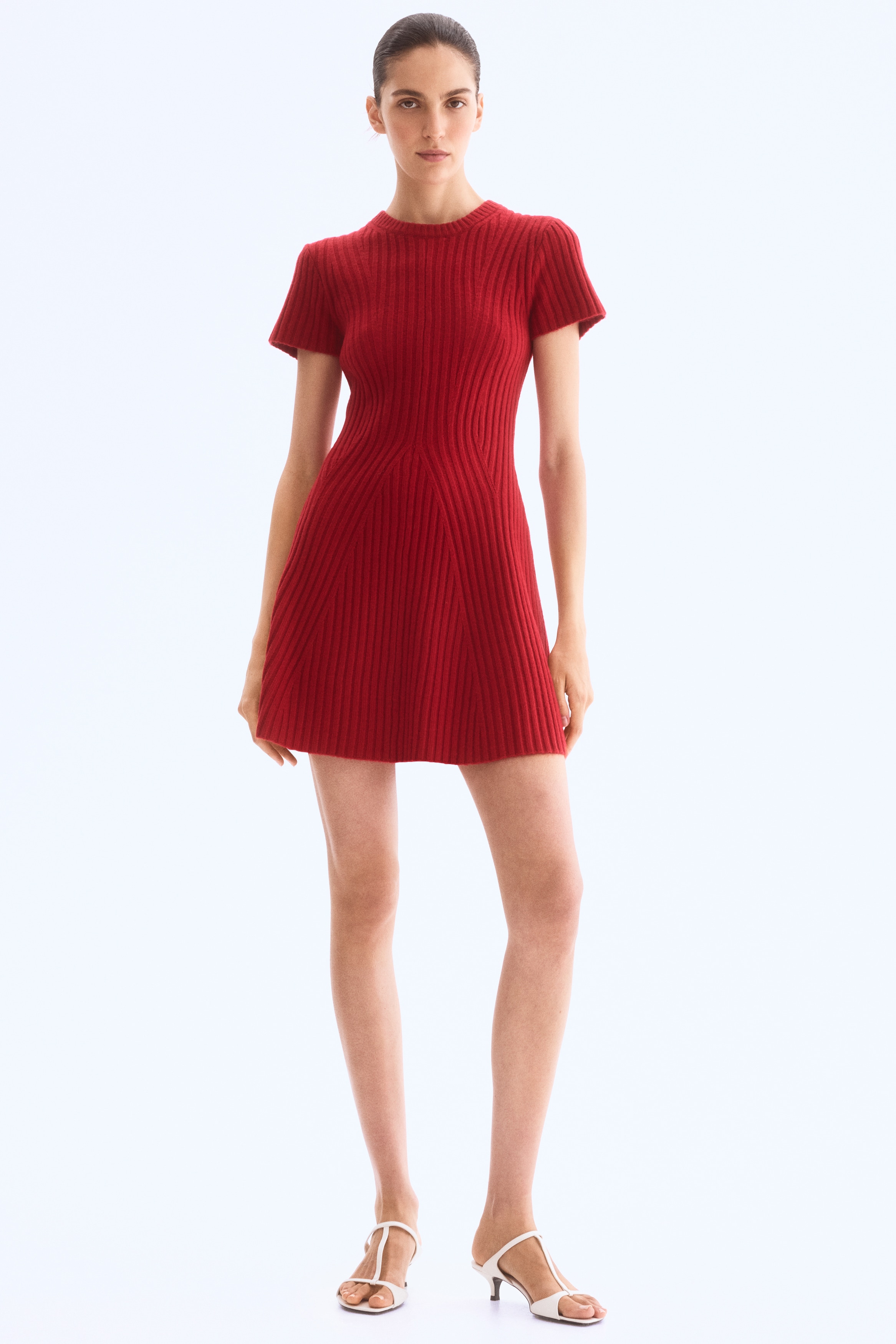 Women's Cream Rib-Knit Dress | H&M US