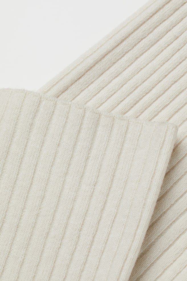 Rib-knit merino wool-blend trousers - Light beige - 2