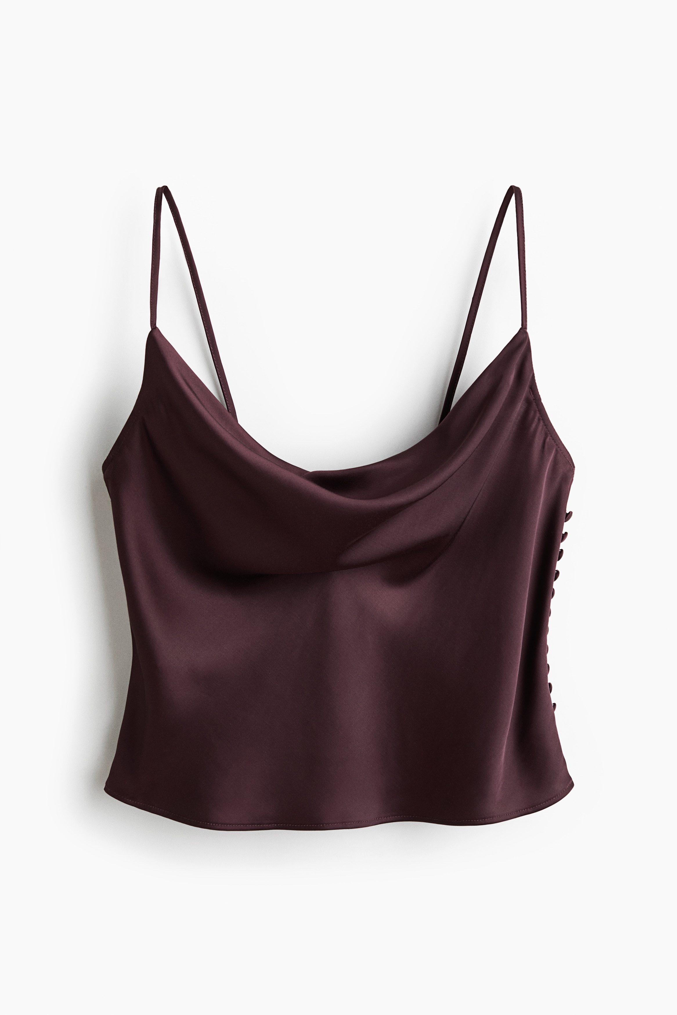 Cowl-neck strappy top - Dark dusty purple