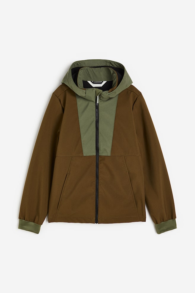 Water-resistant softshell jacket - Khaki green/Brown - 1