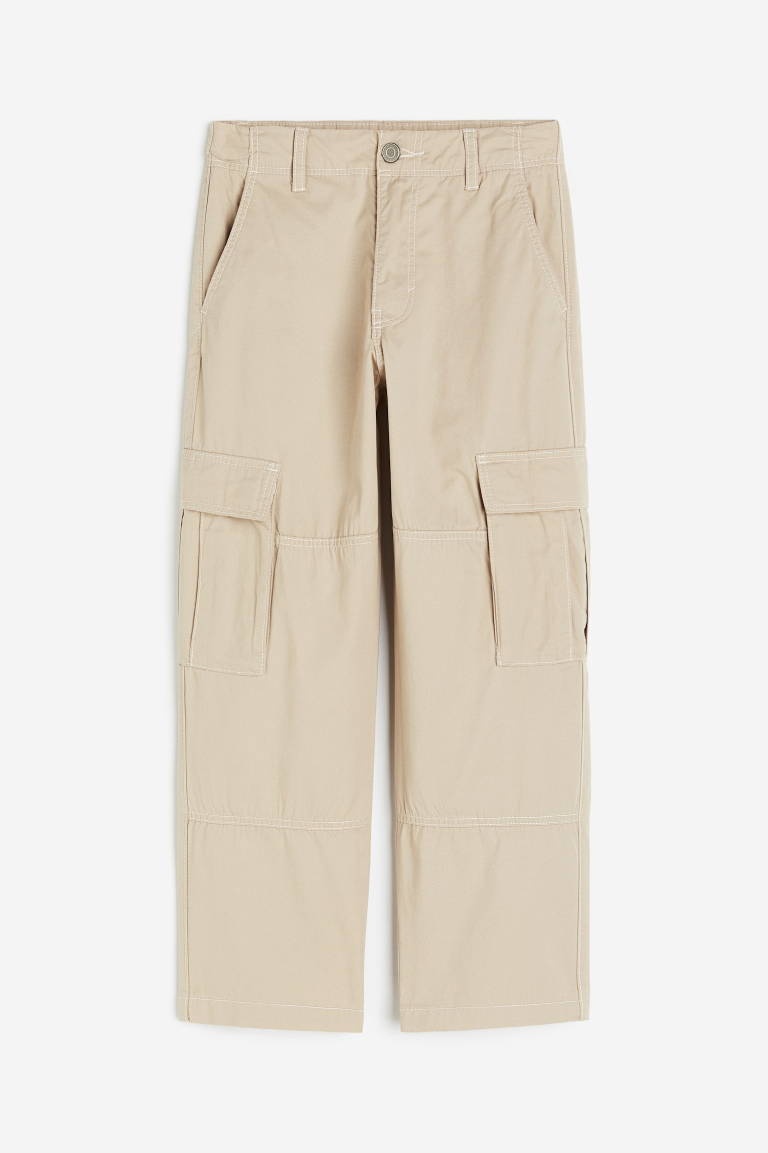 Cotton Cargo Pants - Beige/Black/Dark beige/Dark khaki green/Cream - 1