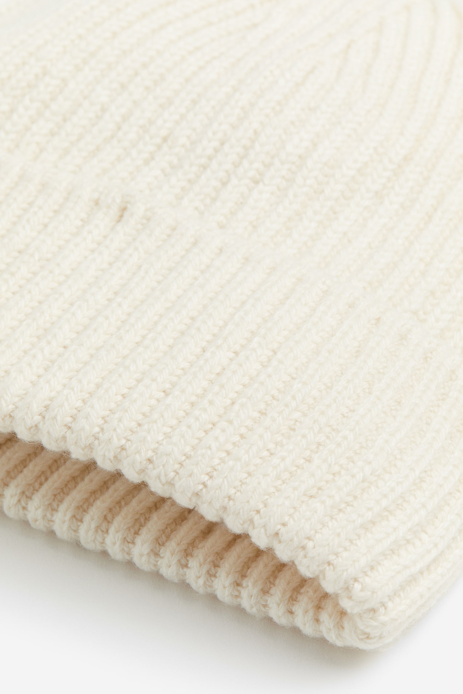 Rib Knit Beanie - Cream/Light beige/Black - 5