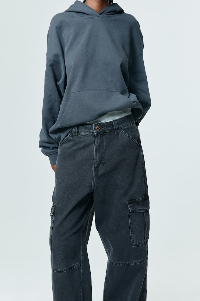 Denim cargo trousers - Black/Light denim blue/Grey/Cream - 5