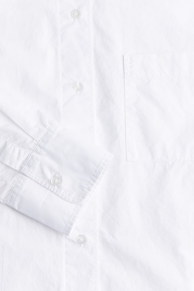 Oversized poplin shirt - White/Sky blue/Striped - 7