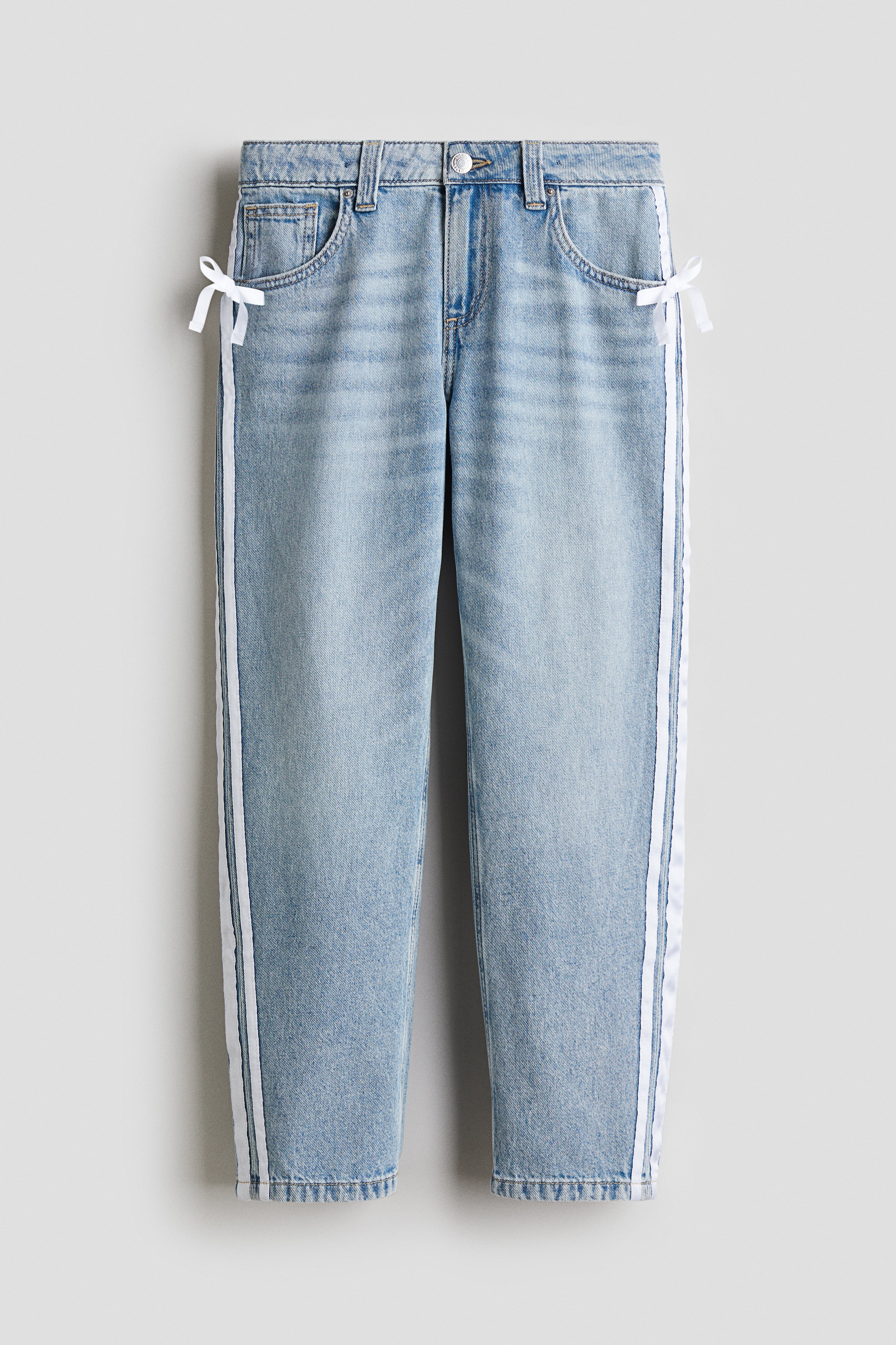 Baggy Fit Low Jeans - Denim blue/White/Dark denim blue
