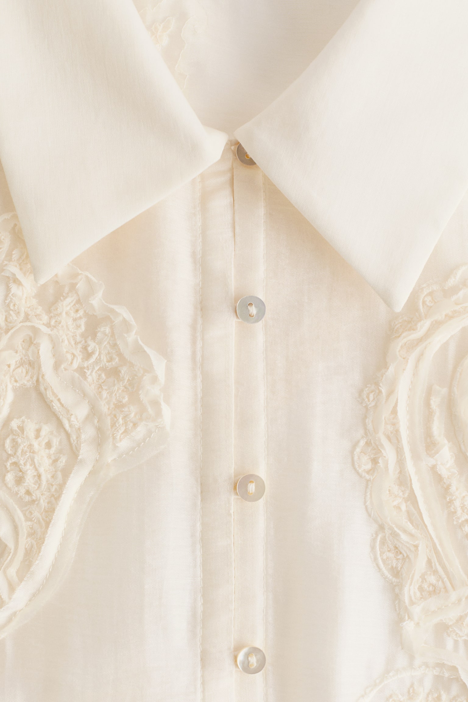 Embroidered blouse - Cream - 5