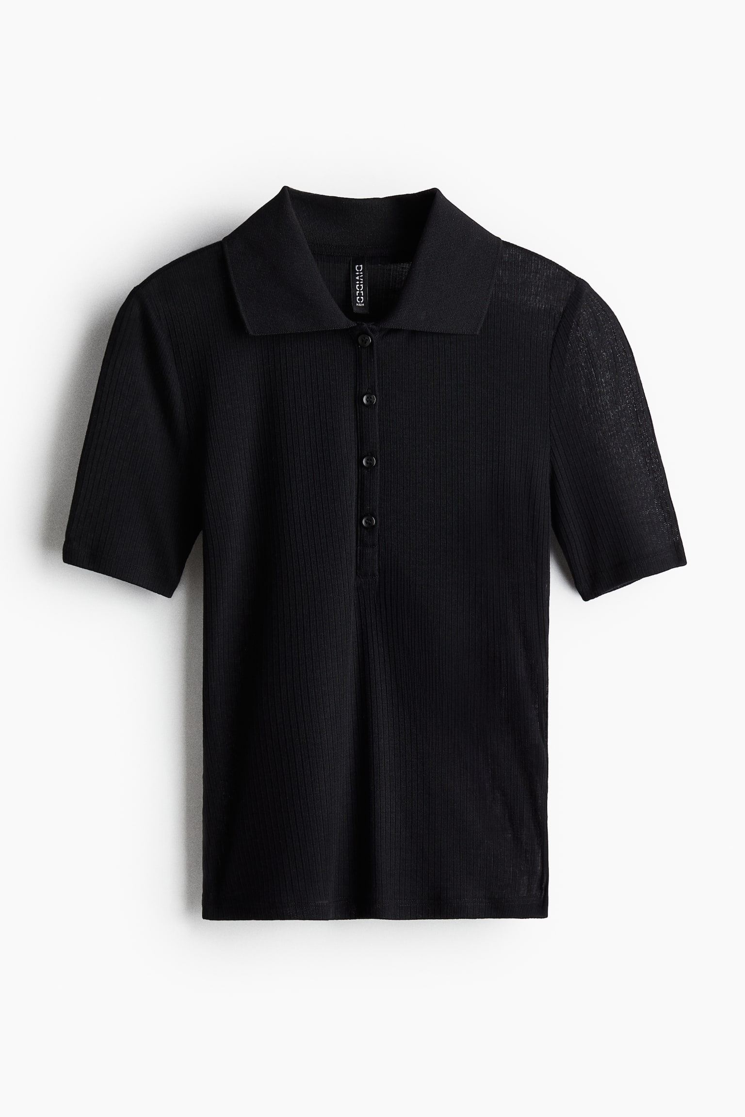 Ribbed polo shirt - Black/Navy blue/Light blue/White - 2