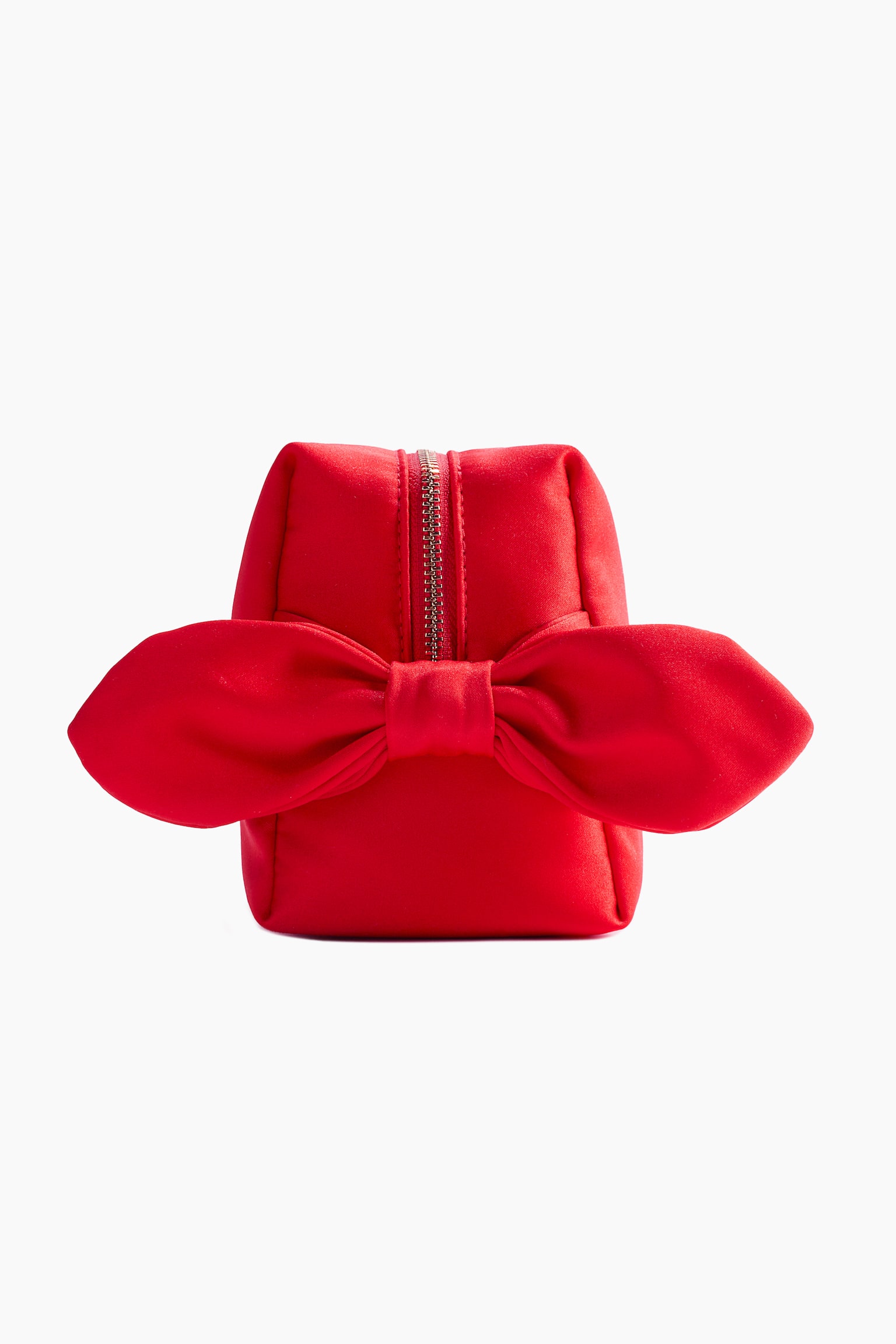 Bow-detail make-up bag - Red/Black - 1