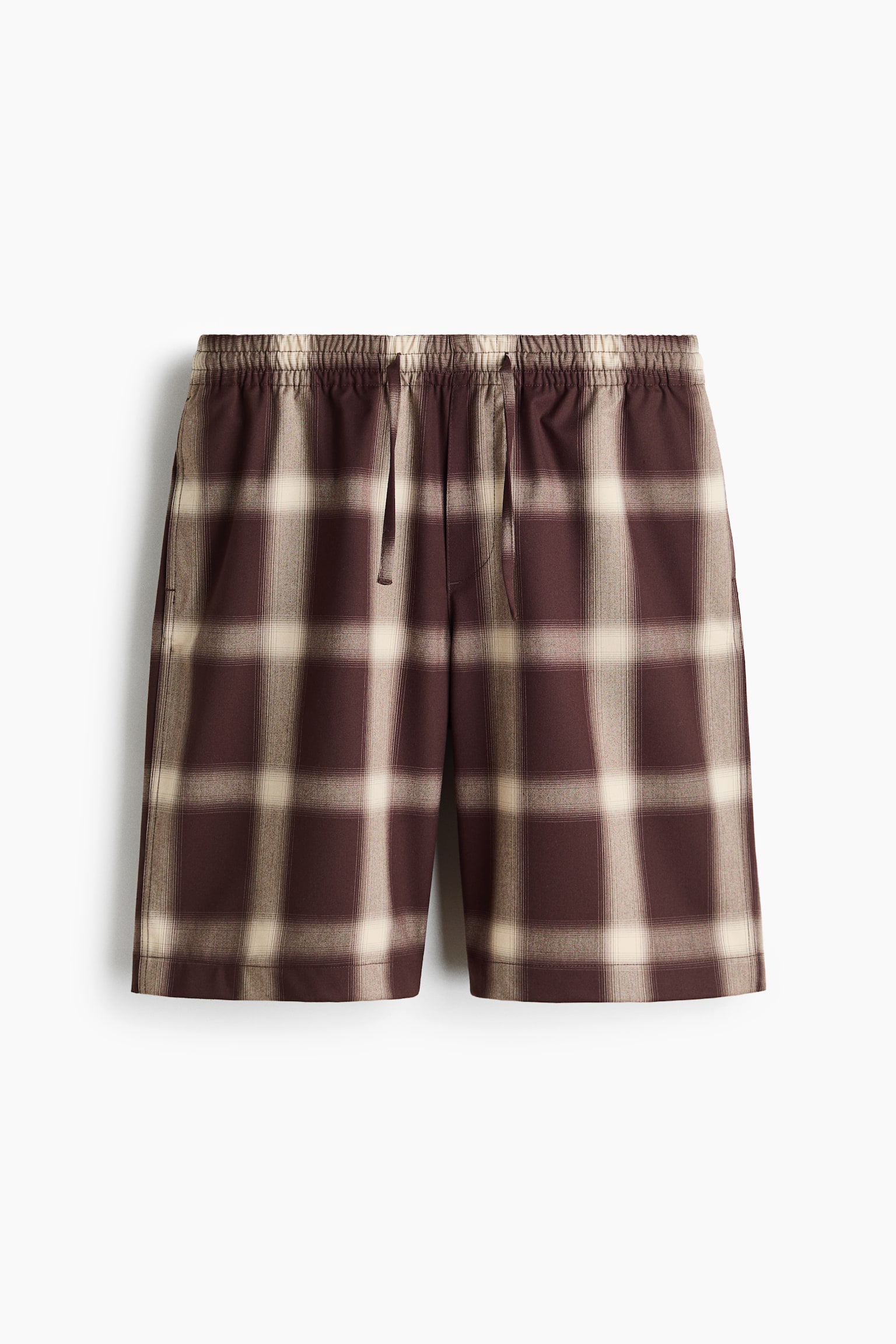 Loose Fit Shorts - Dark brown/Checked - 1