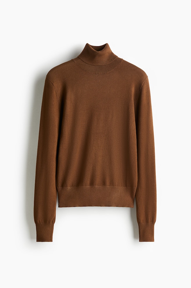 Pullover a dolcevita - Marrone/Grigio mélange/Nero/Bianco/Bianco/righe - 1