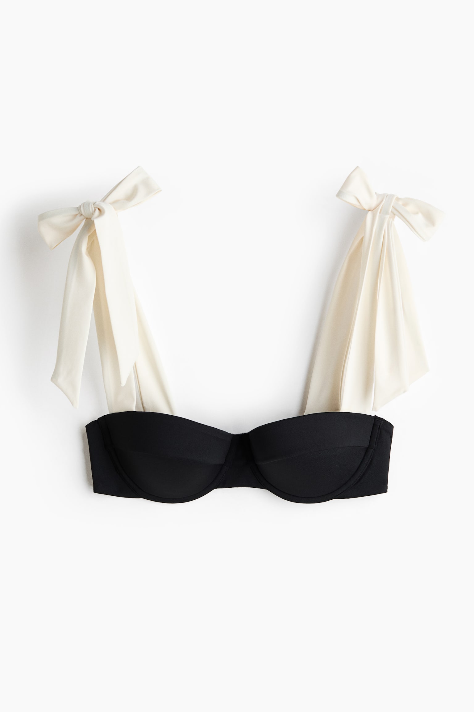 Sutien de baie balconette - Negru/alb - 1