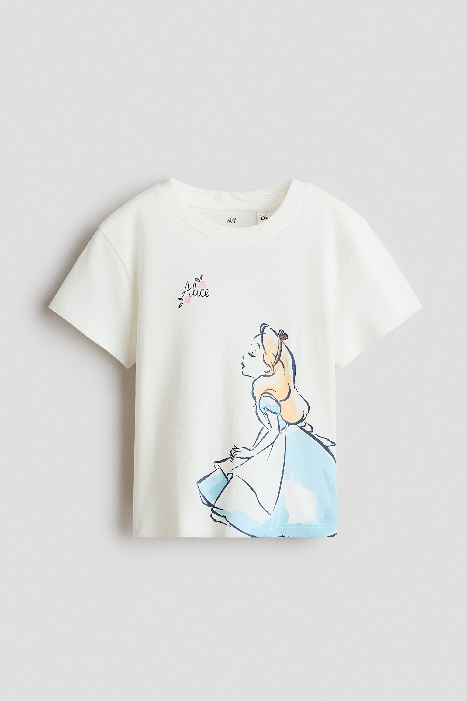 Cotton T-Shirt with Printed Motif - Cream/Alice in Wonderland/Light pink/Frozen/Light pink/Sleeping Beauty/Turquoise/The Little Mermaid - 1