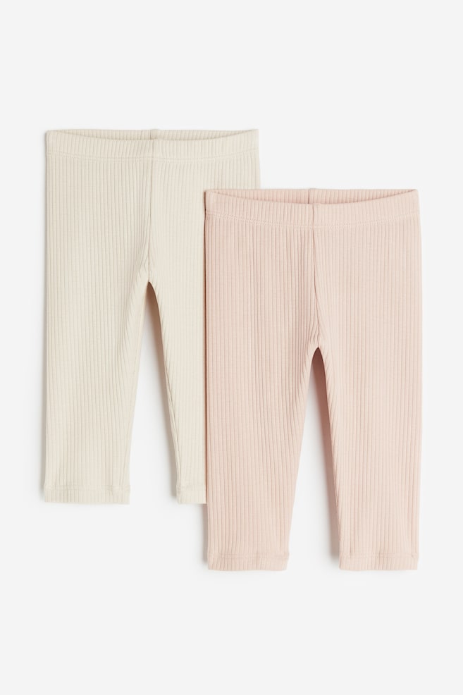 2-pack leggings - Light beige/Light pink/Pink/Light pink/Light dusty pink/Beige/Light pink/Floral/Light pink/White/Greige/Cream/Black/Light grey/Light green/Dark grey/Light blue/Hearts - 1