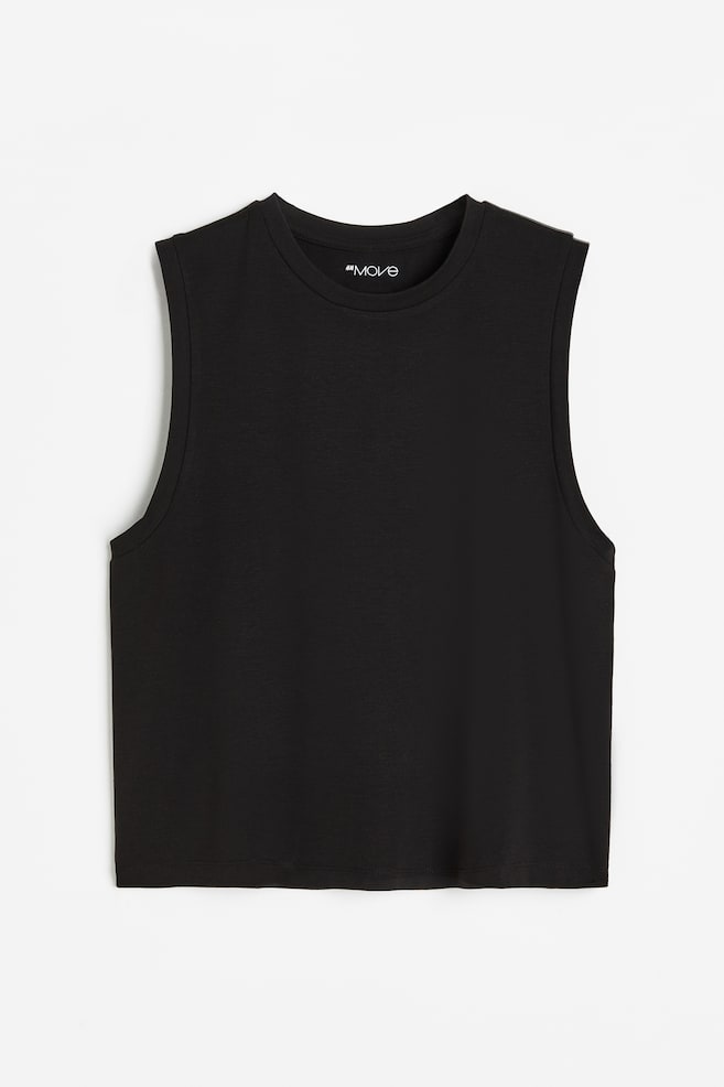 DryMove™ Boxy-style sports vest top - Black/Beige marl - 2