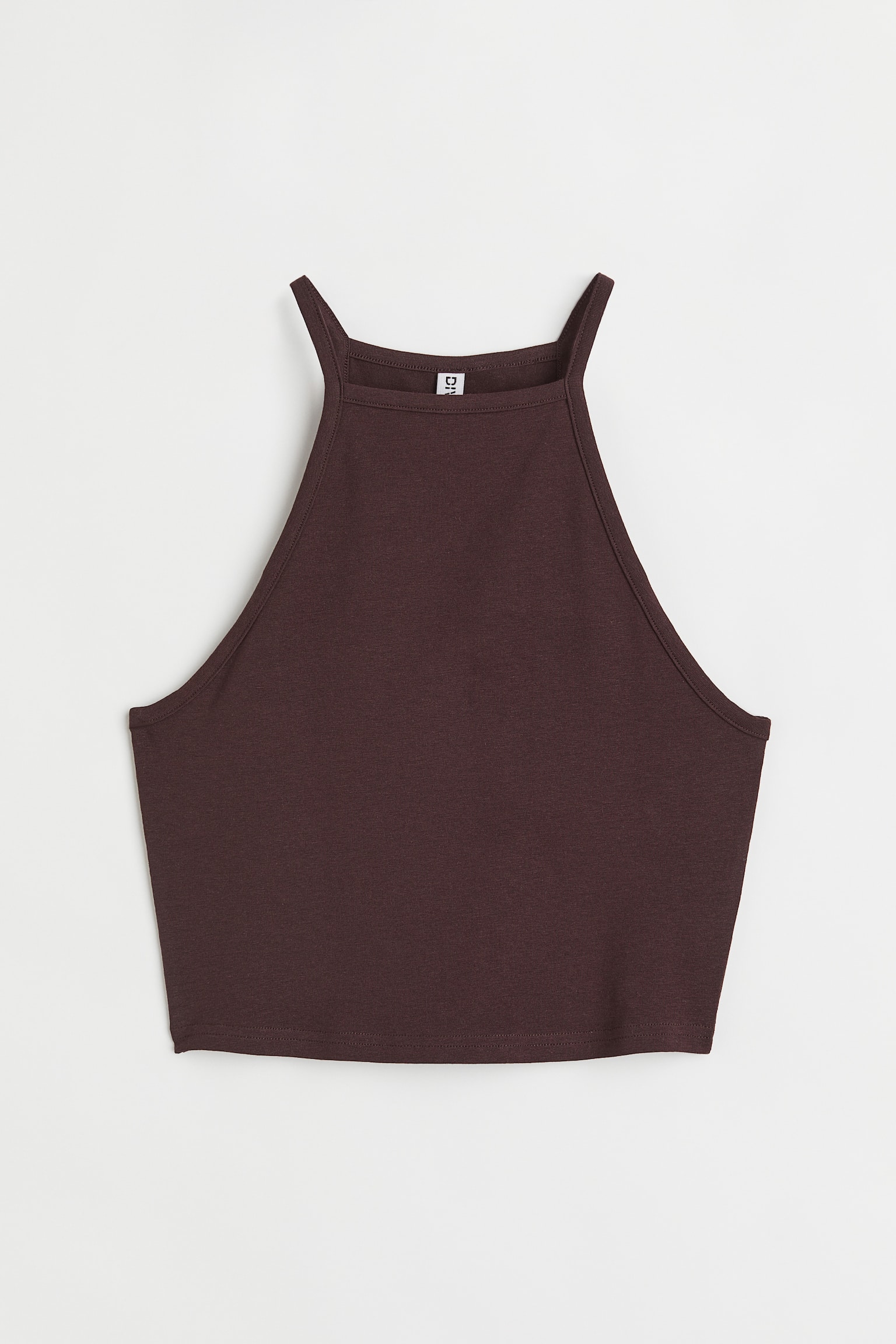 Cropped Top - Dark brown/White/Black - 1