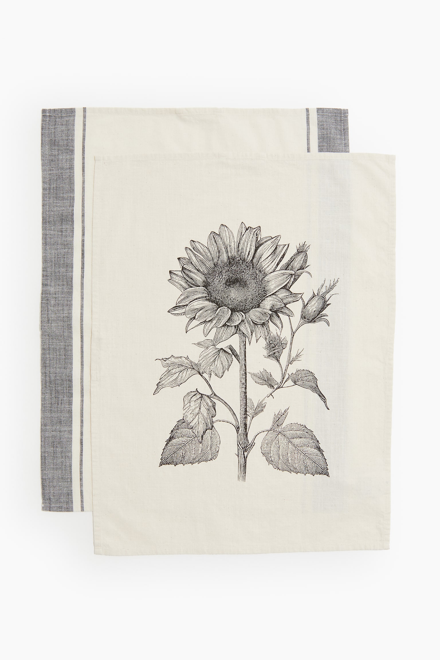 2-pack print-motif tea towels - Light beige/Sunflower/Light brick red/Sunflower - 2