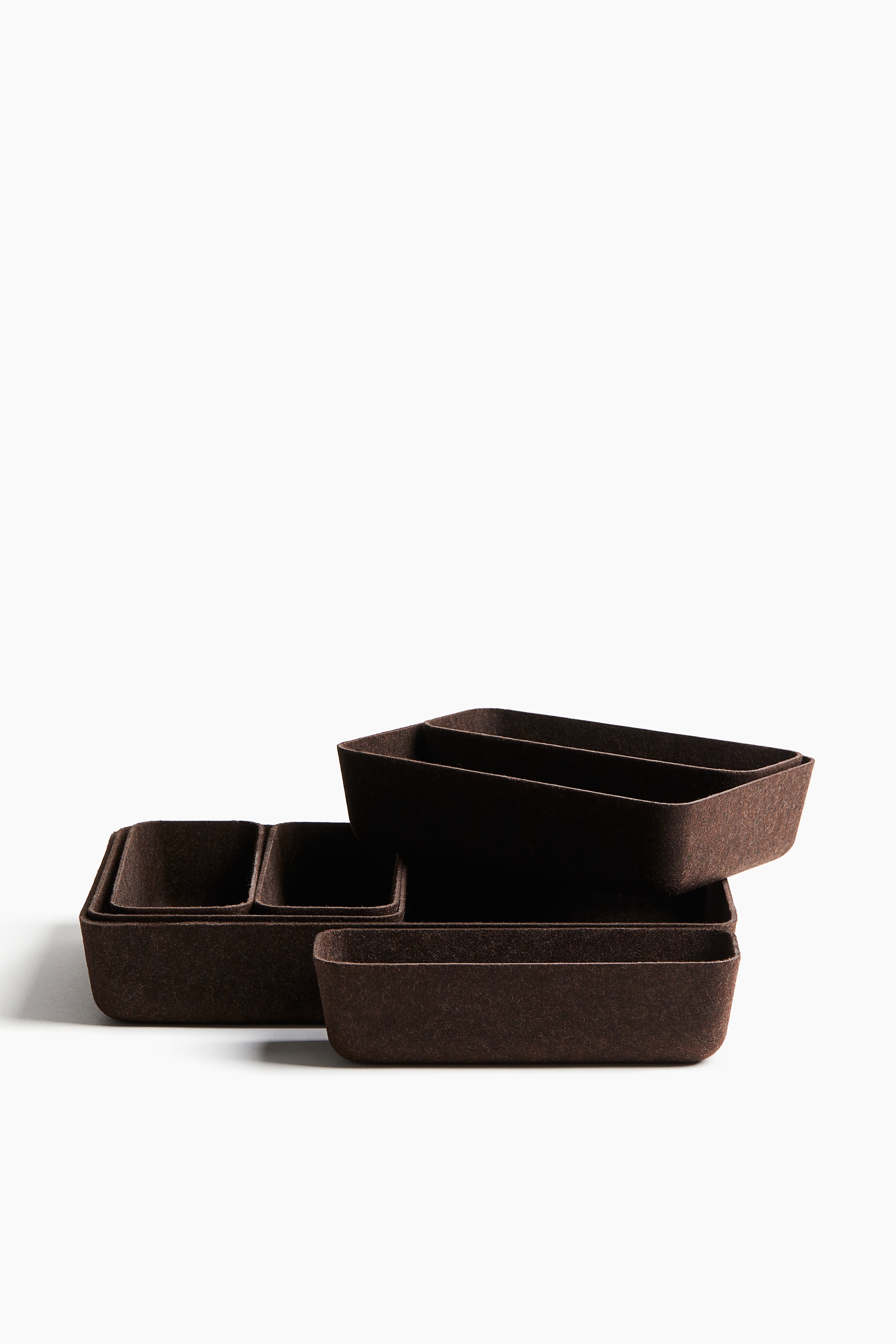 White 7-piece felted storage basket set at H&M Home | H&M GB