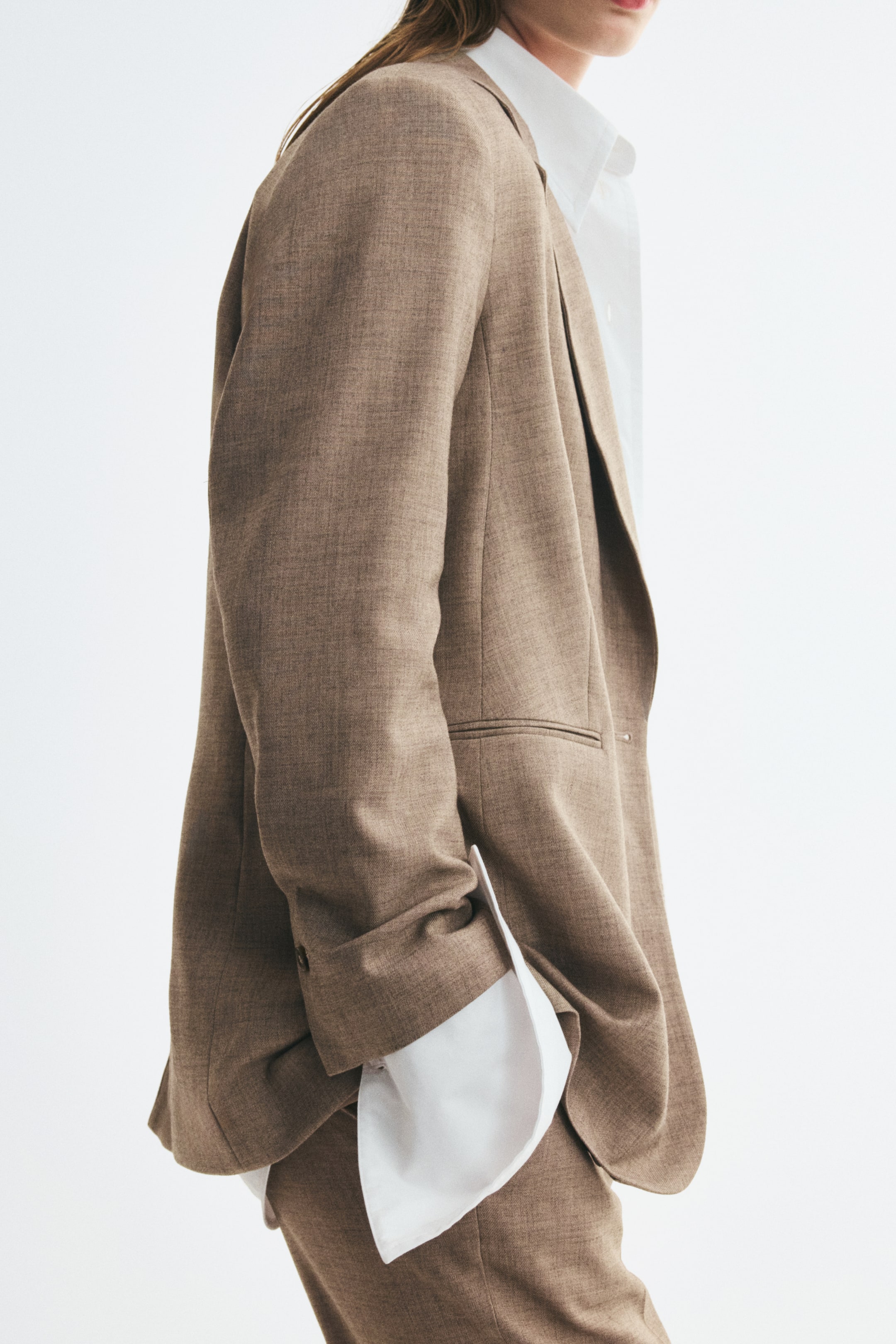 Single-Breasted Twill Blazer
