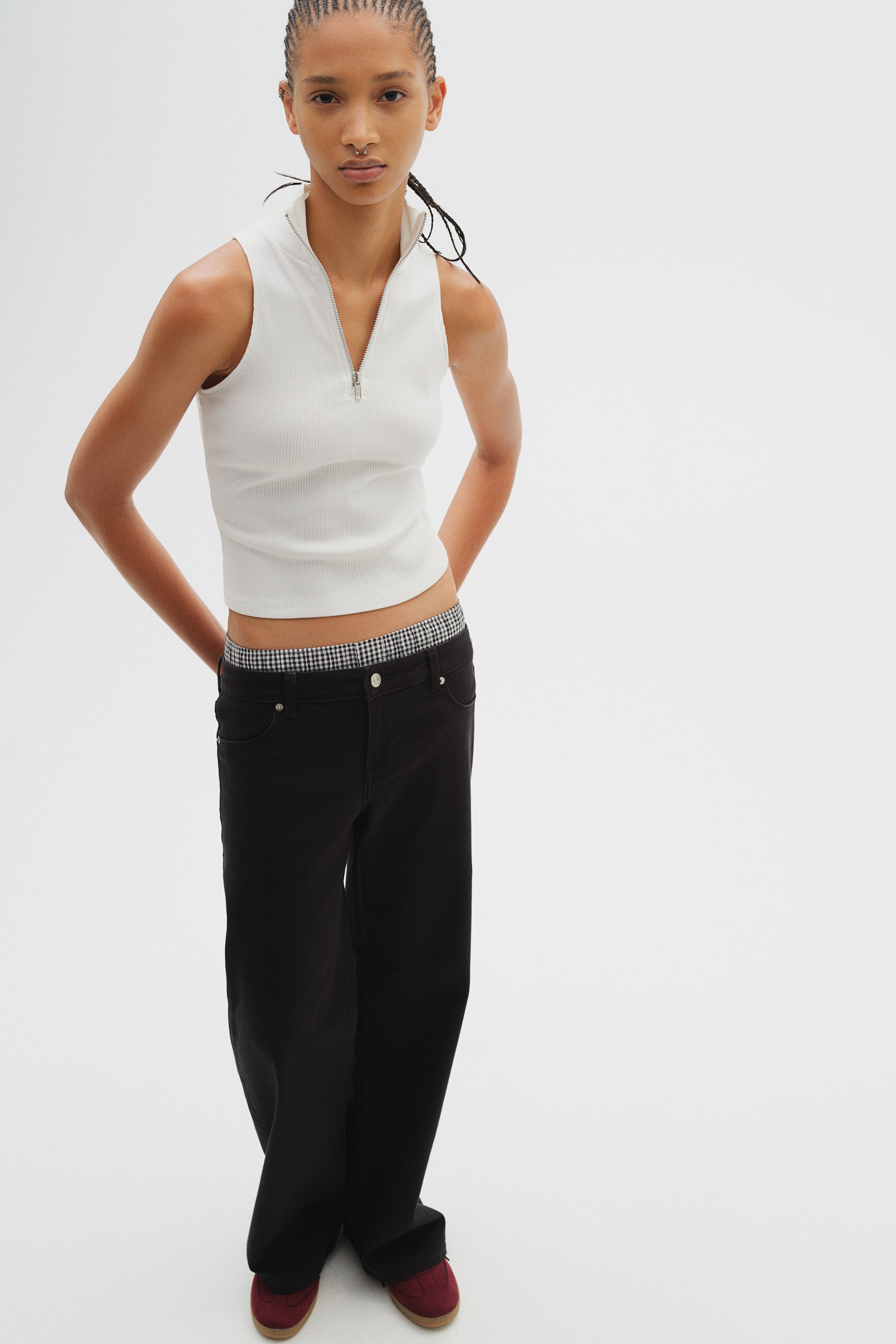 Low-waist Twill Pants