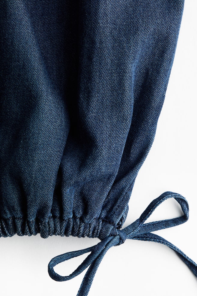 Balloon-leg denim trousers-Dark denim blue - 4