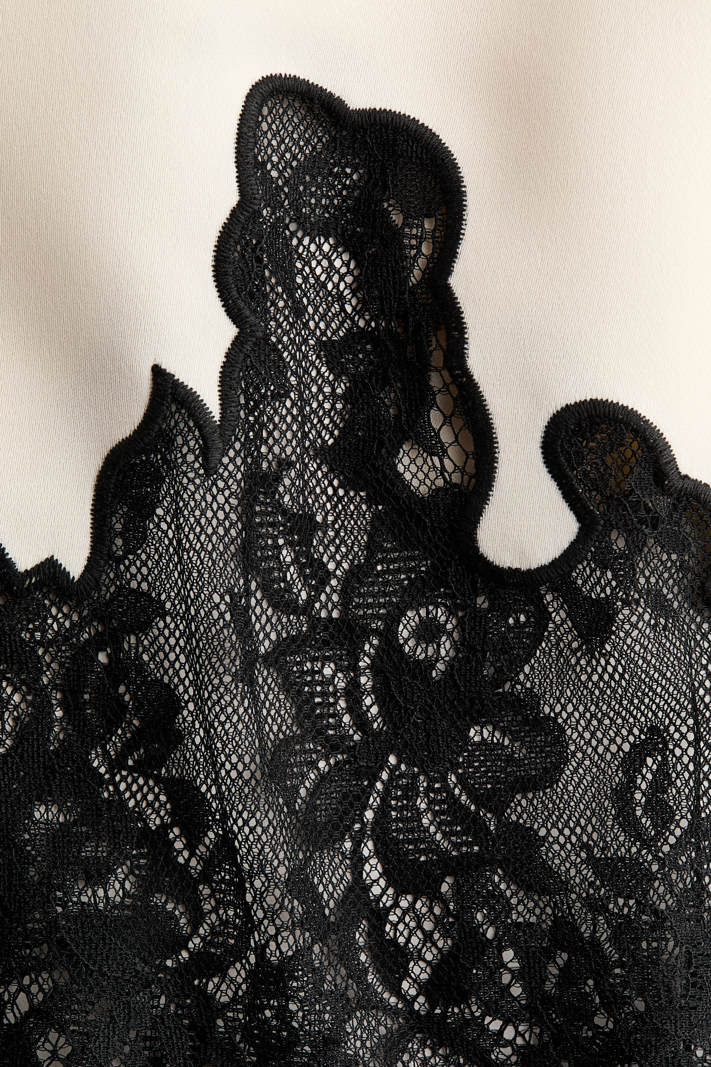 Women's Cream Lace-Trimmed Slip Dress | H&M US