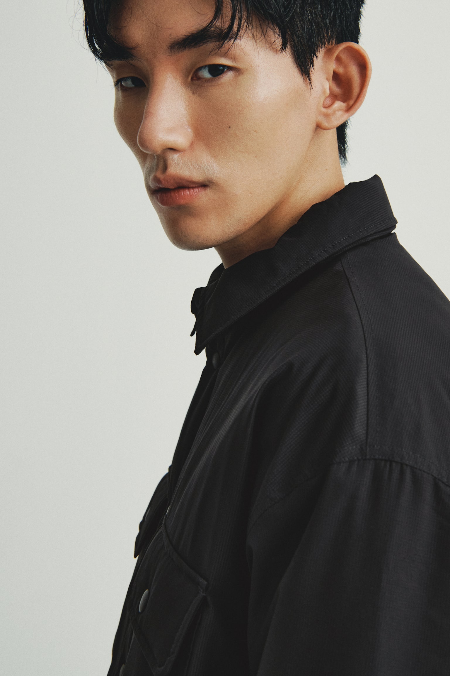 발수 코팅 패딩 오버셔츠 - 브라운 블랙/더스티 그린 - 3