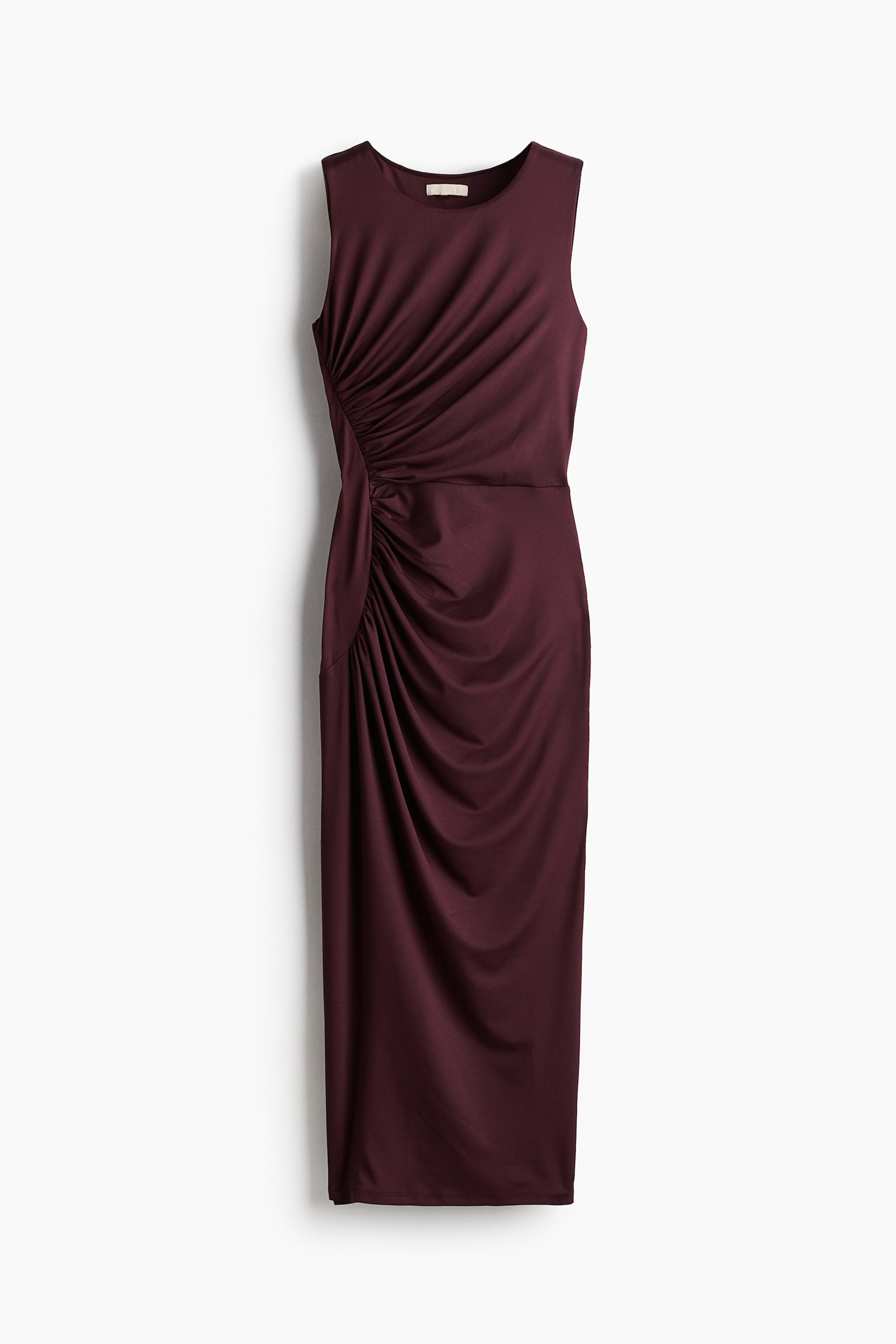 Draped jersey dress - Burgundy/Bright red - 2