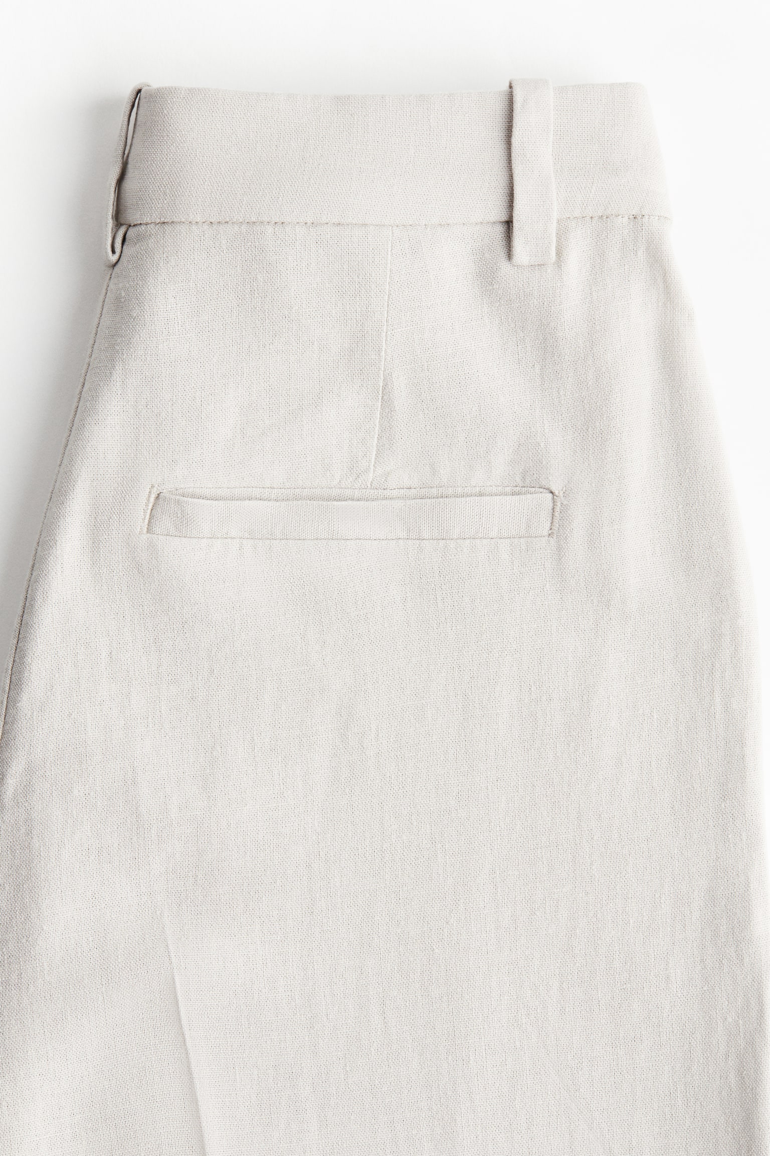 Женские брюки H&M Wide-Leg Linen-Blend, цвет: Светлый бежевый — фото 2