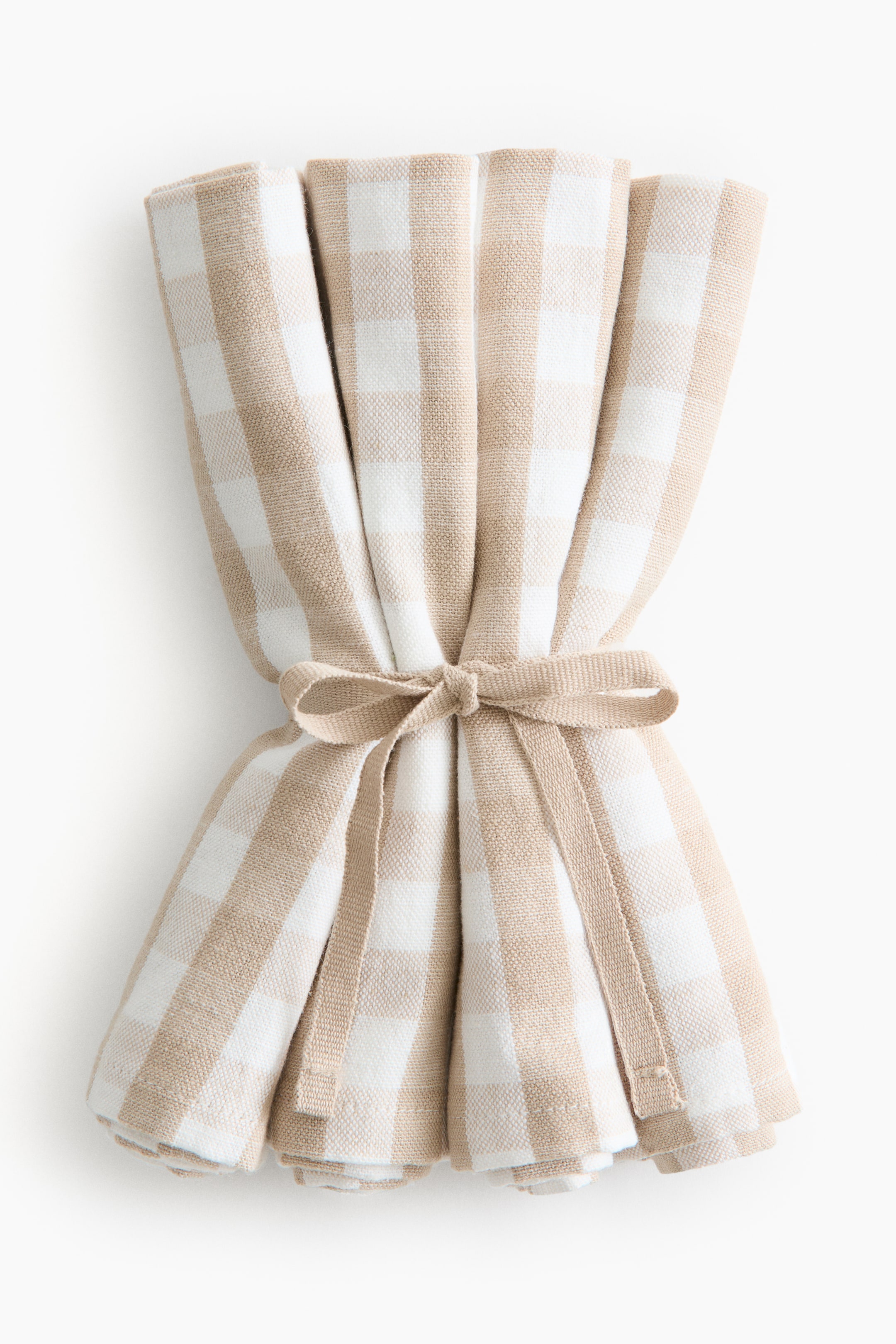 Ver imagen más grande: Pack de 4 servilletas de algodón - Beige/Cuadros vichy - HOME | H&M ES 2