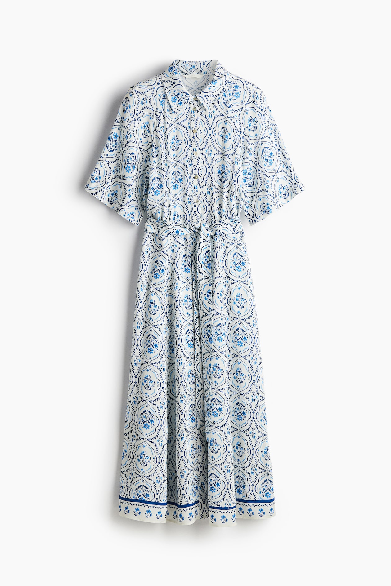 blue and white button down dress The WFH Dress