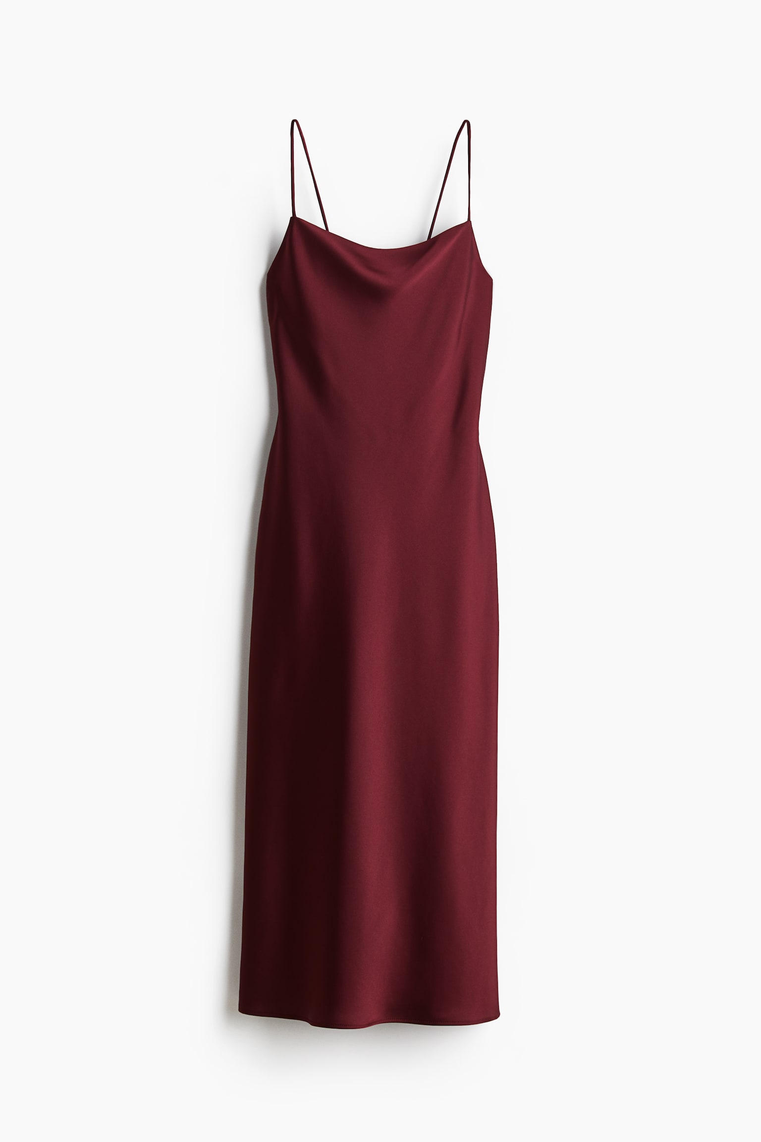 Tie-detail strappy dress - Burgundy/Black - 2