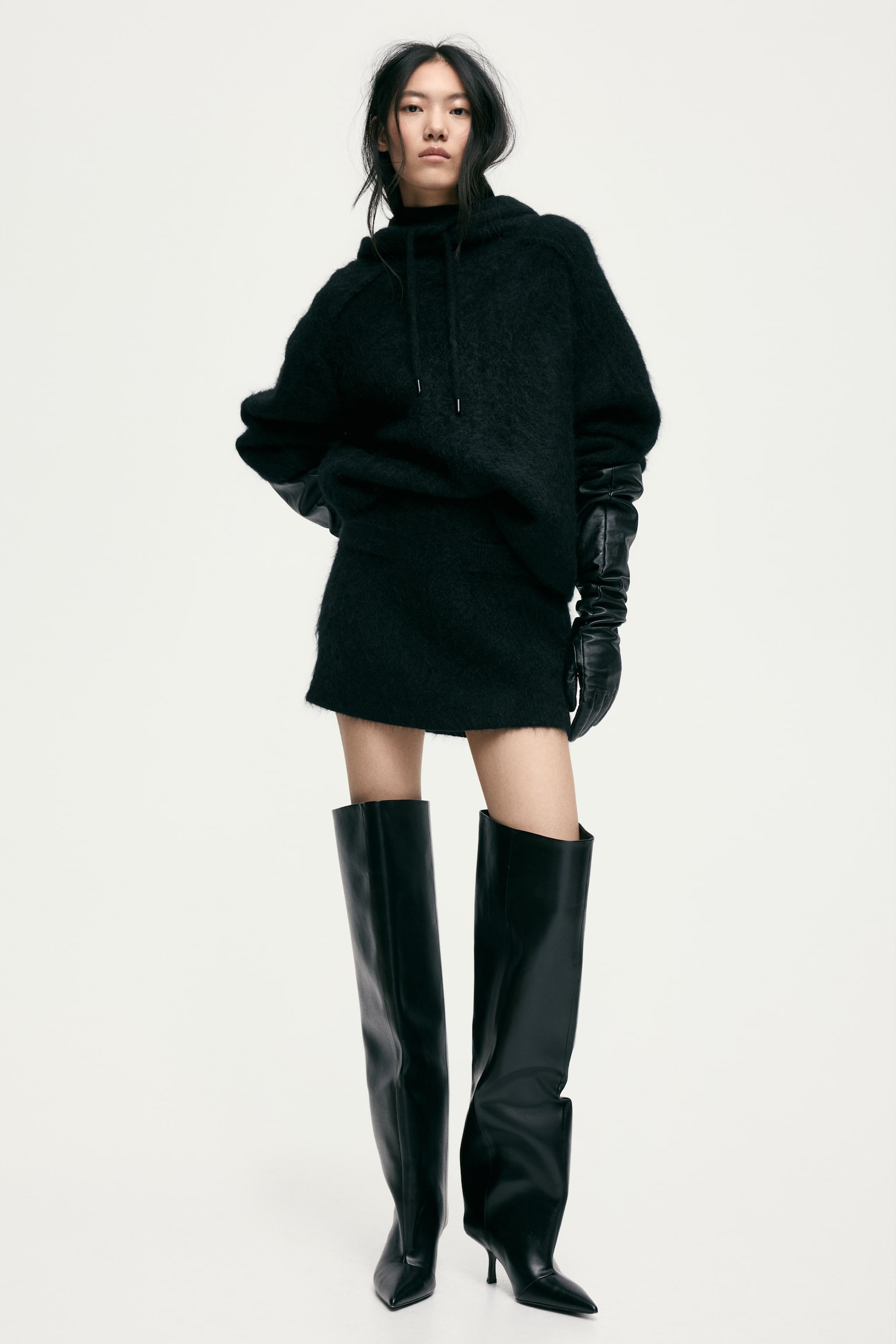 モヘアブレンドスカート - ブラック - 2