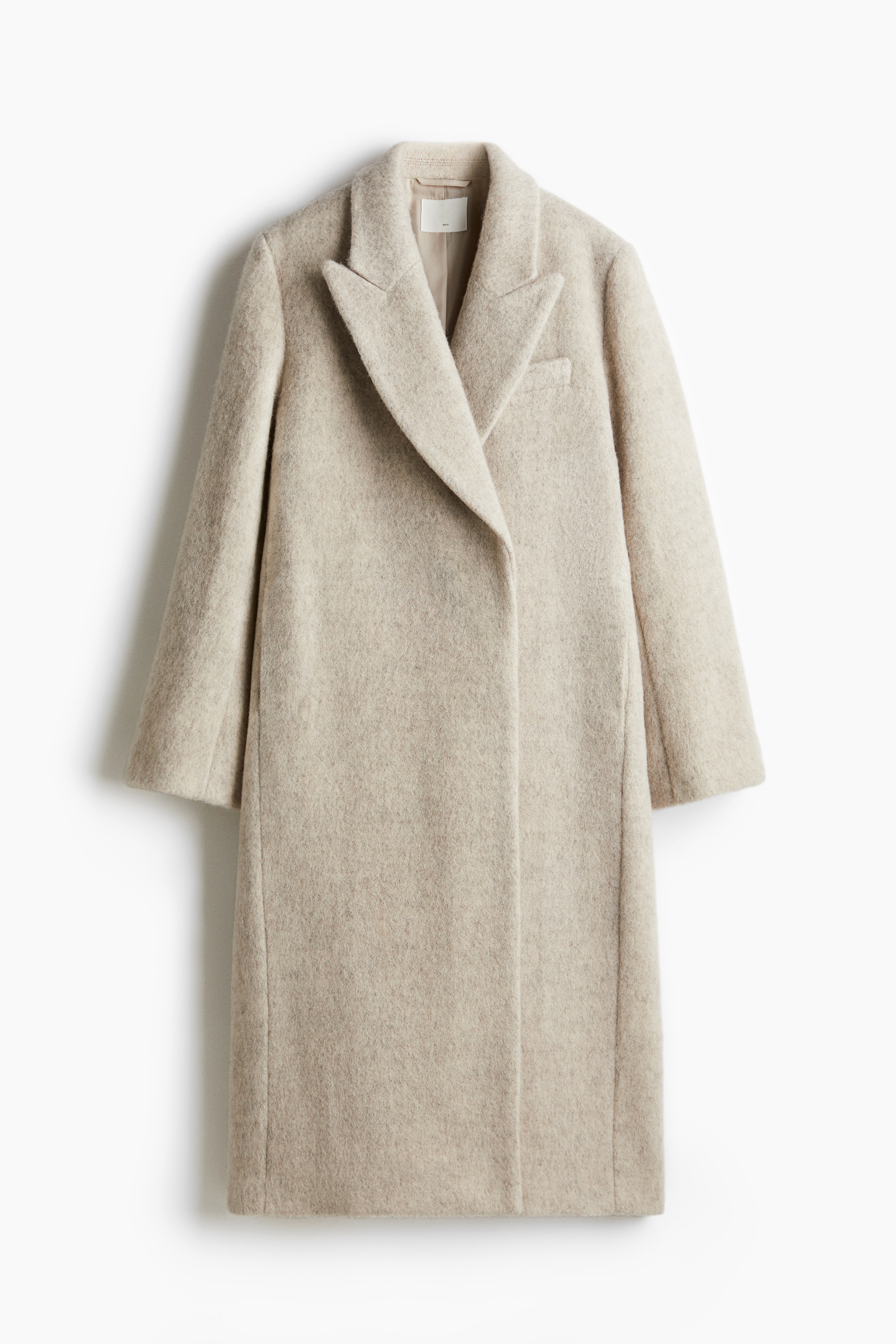 Ladies - Light beige marl Wool coat - Size: L  - H&M