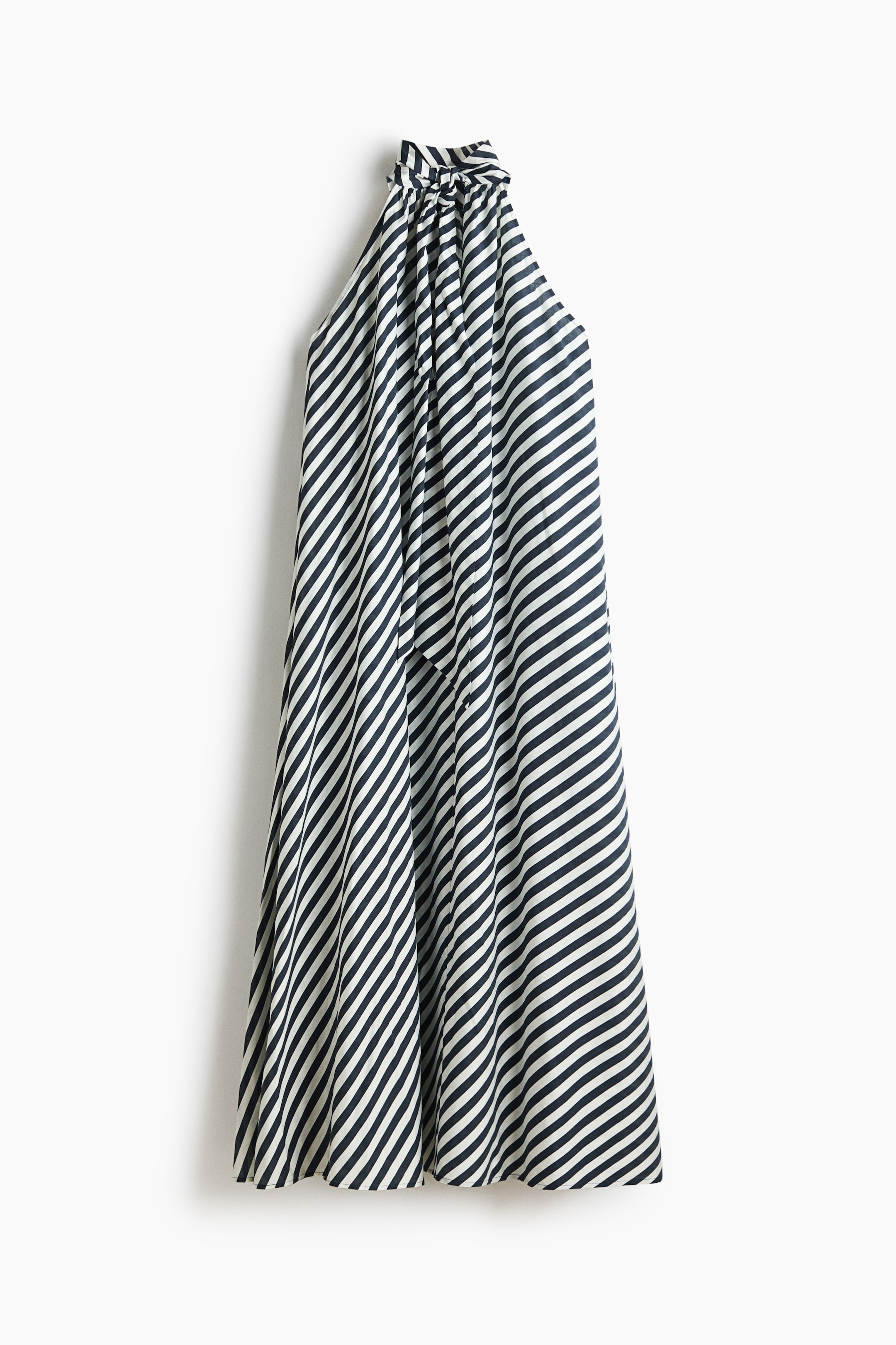 Ver imagen más grande: Vestido evasé con lazada - Azul marino/Rayas - MUJER | H&M ES 1