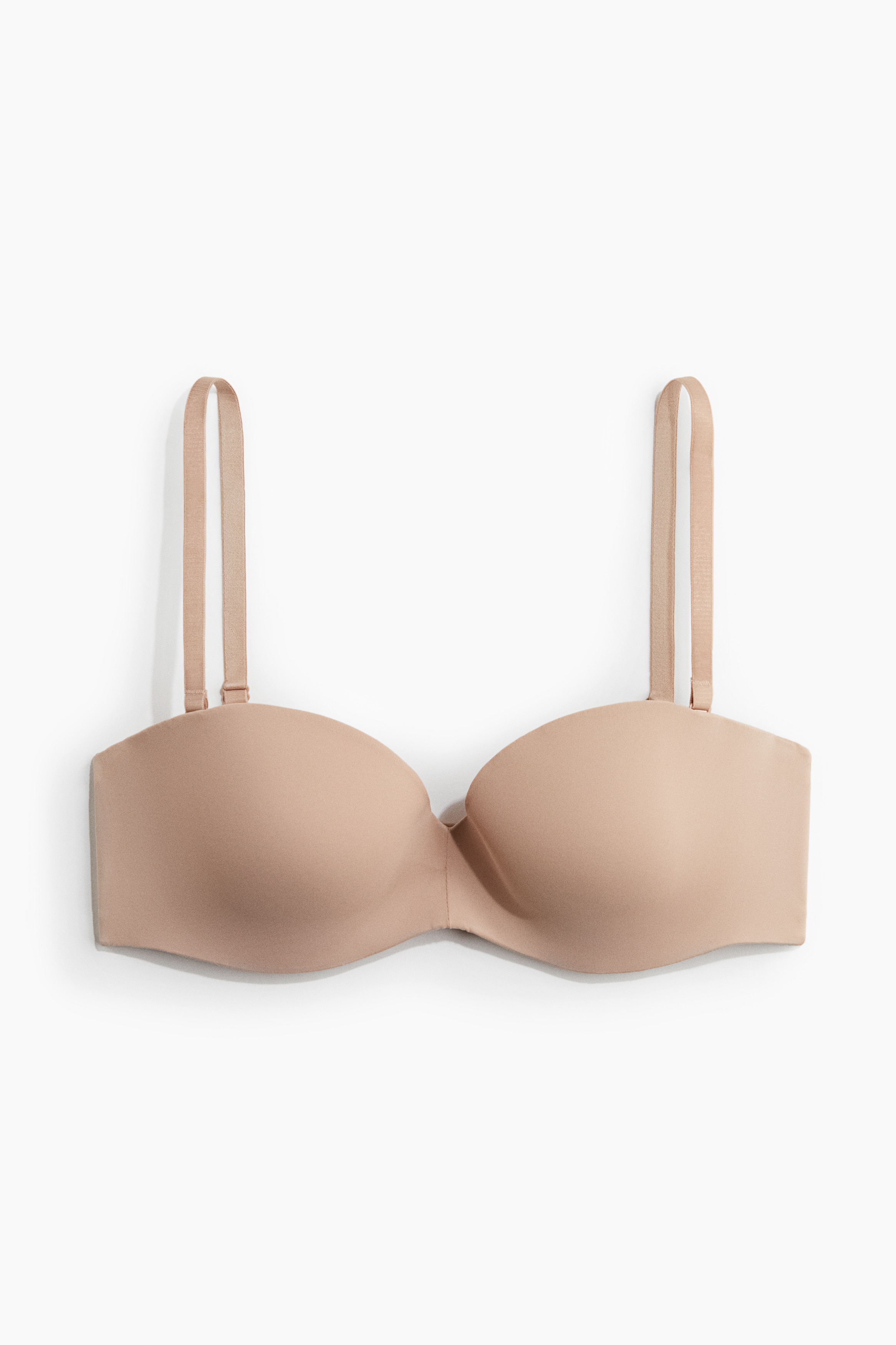 Padded Microfibre Balconette Bra - Beige/Dark brown/White/Black/Dark beige/White