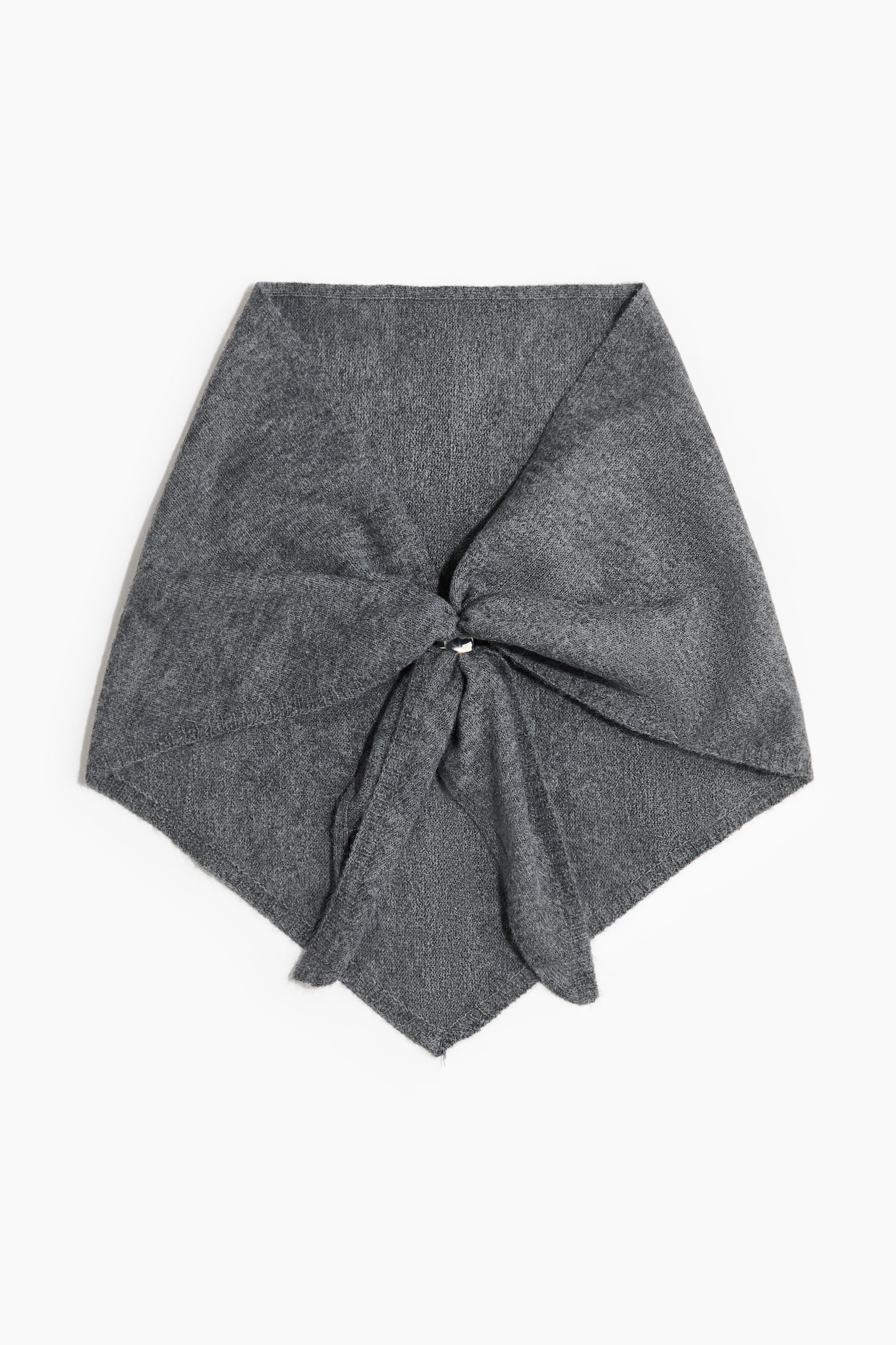 Metal-detail knitted scarf - 混灰色/淺灰米色
