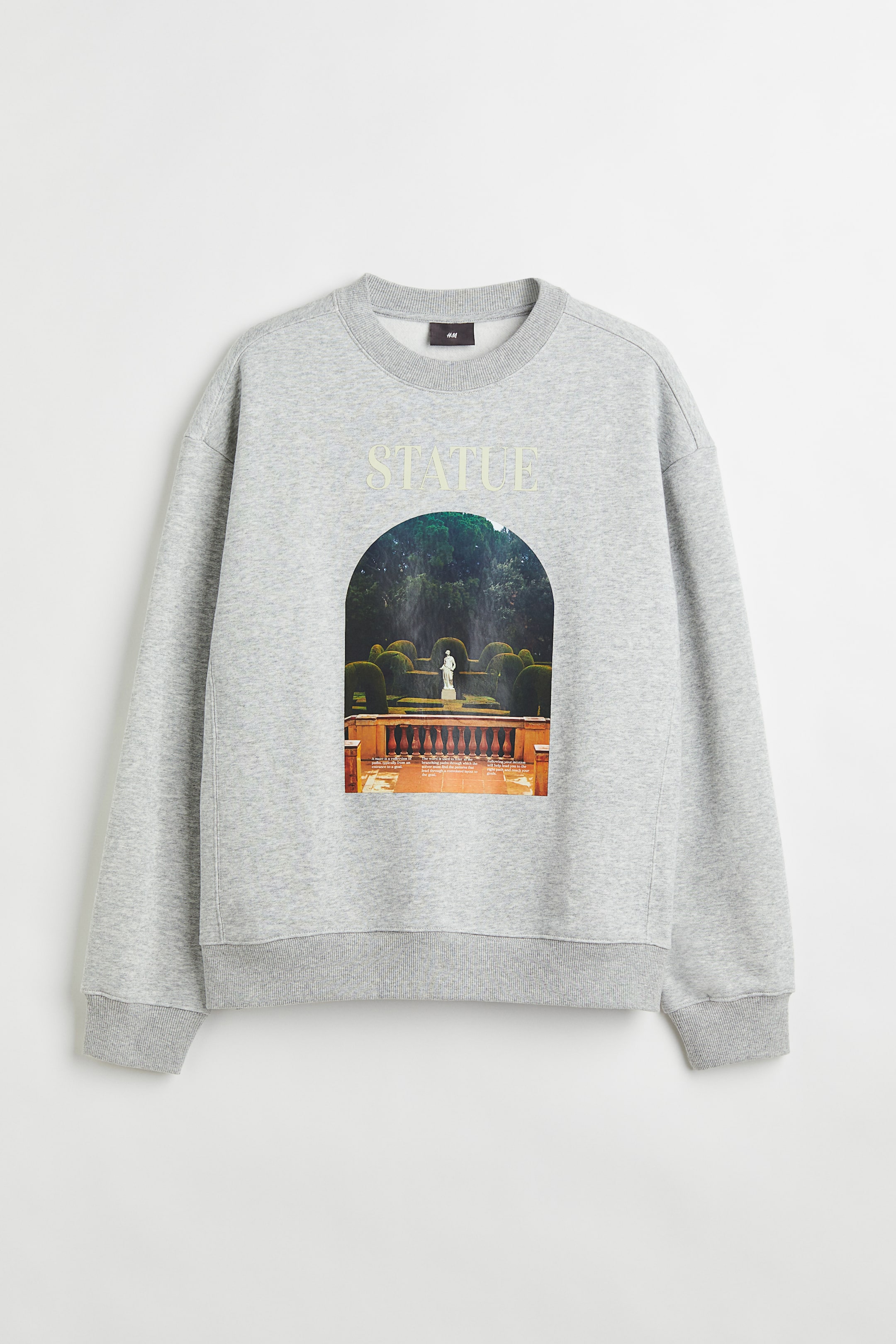 Ver imagem maior: Sweatshirt com estampado Relaxed Fit - Cinzento claro/Estátua - HOMEM | H&M PT 1
