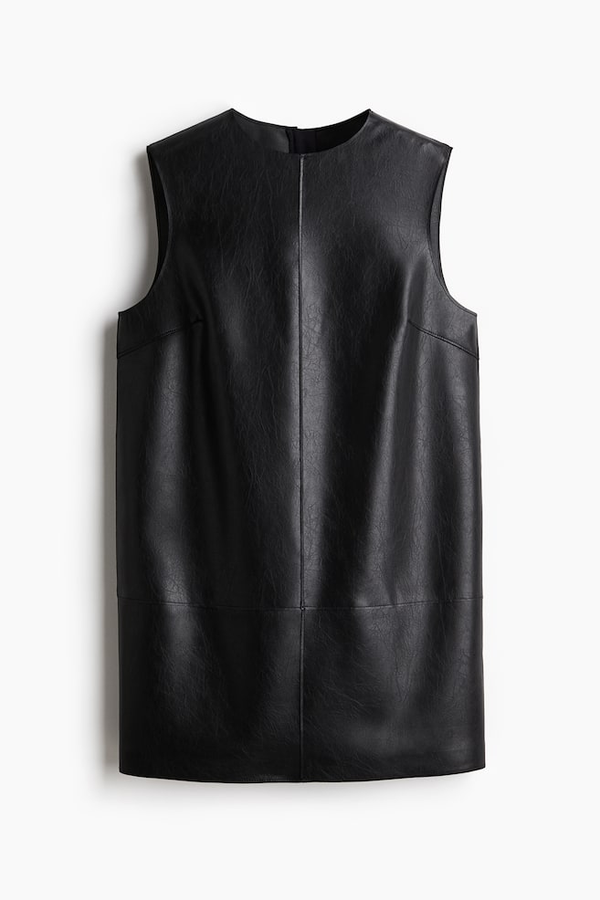 Robe en tissu enduit - Noir - 1