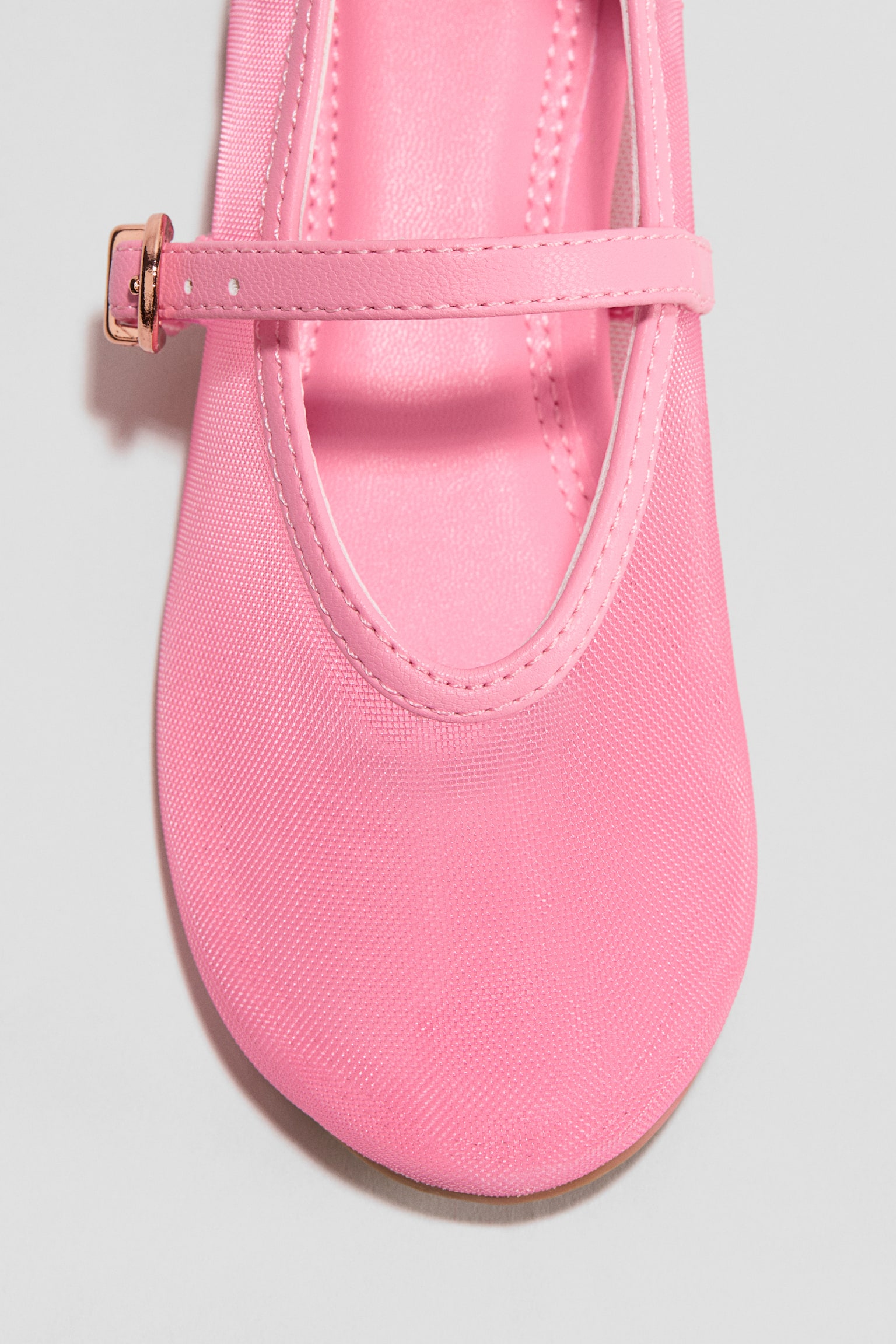 נעלי בלרינה מרשת בסגנון נעלי בובה - ורוד - 2