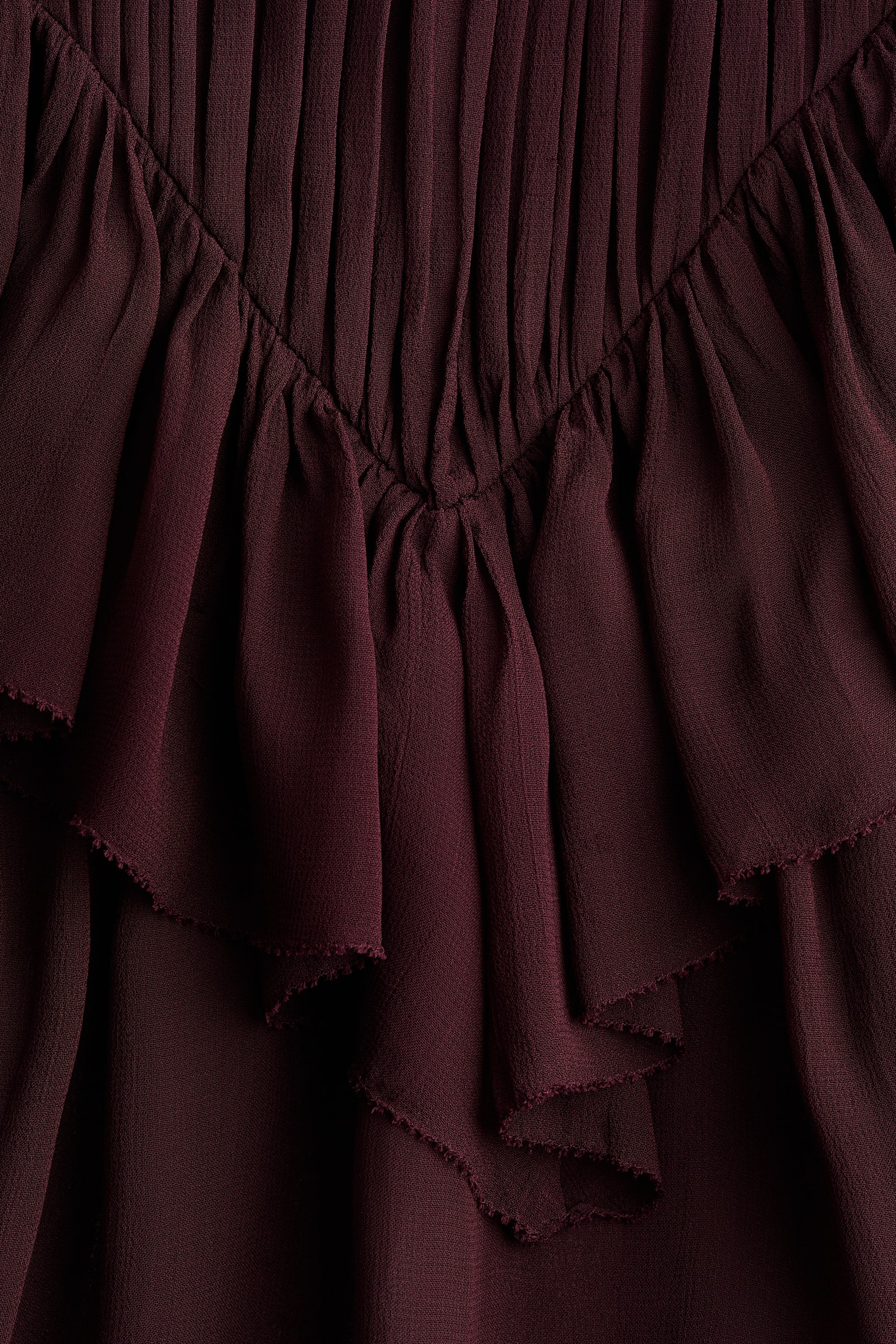 Flounced viscose blouse - Burgundy/Olive green/Beige/Light beige - 5