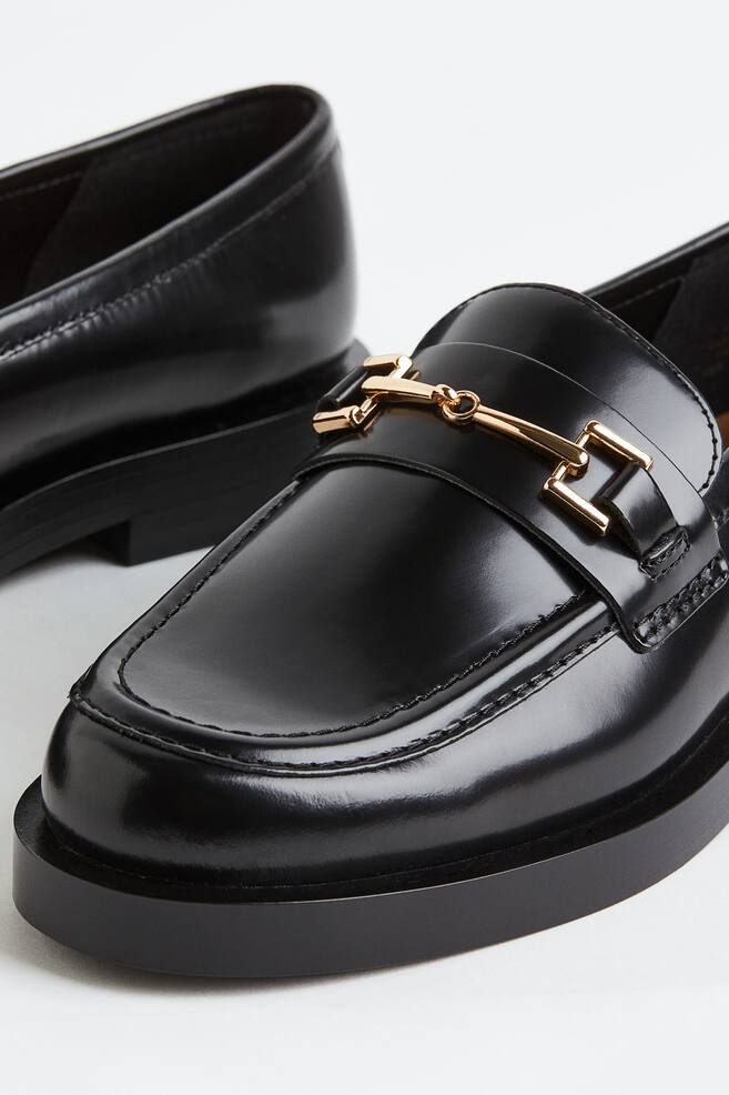 Leather loafers - Black/White - 5