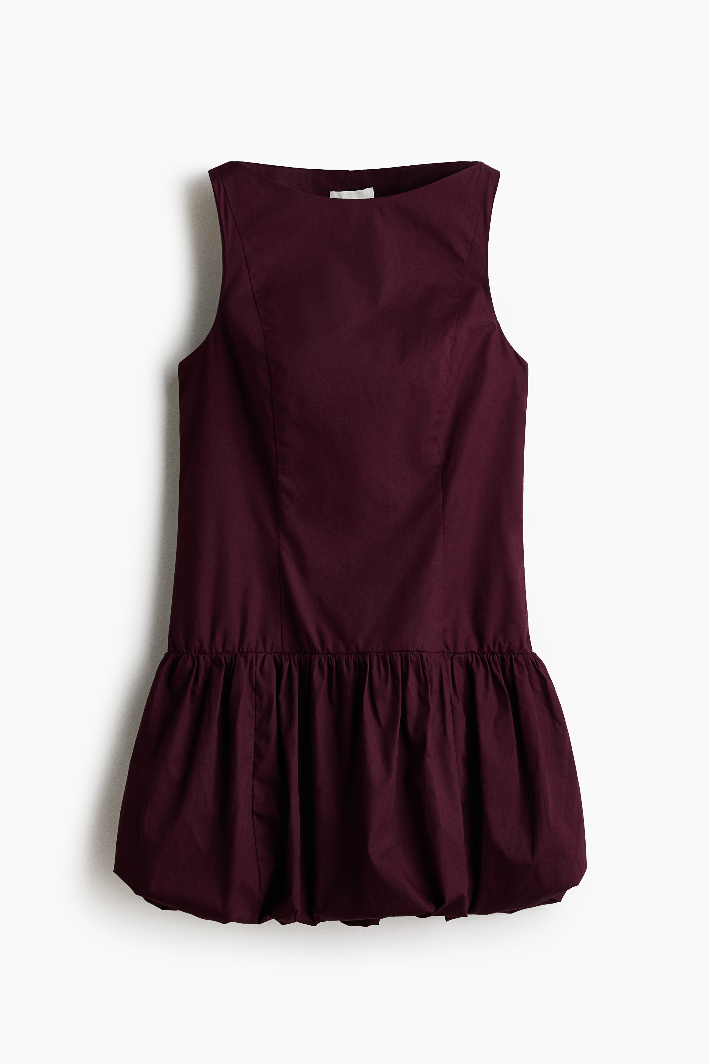 Bubble-hem dress - Burgundy/Black/Colour block