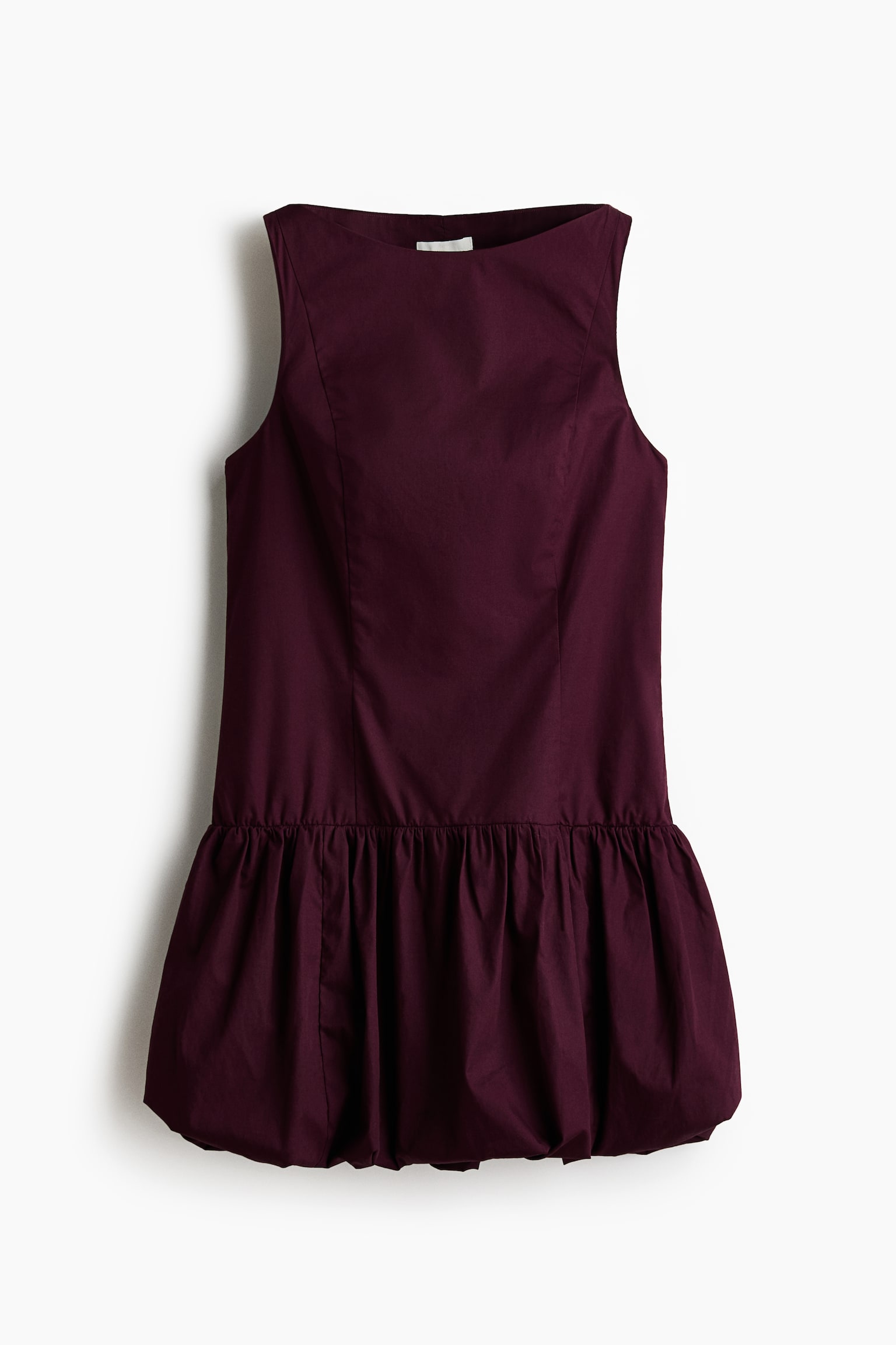 Bubble-hem dress - Burgundy/Black/Colour block