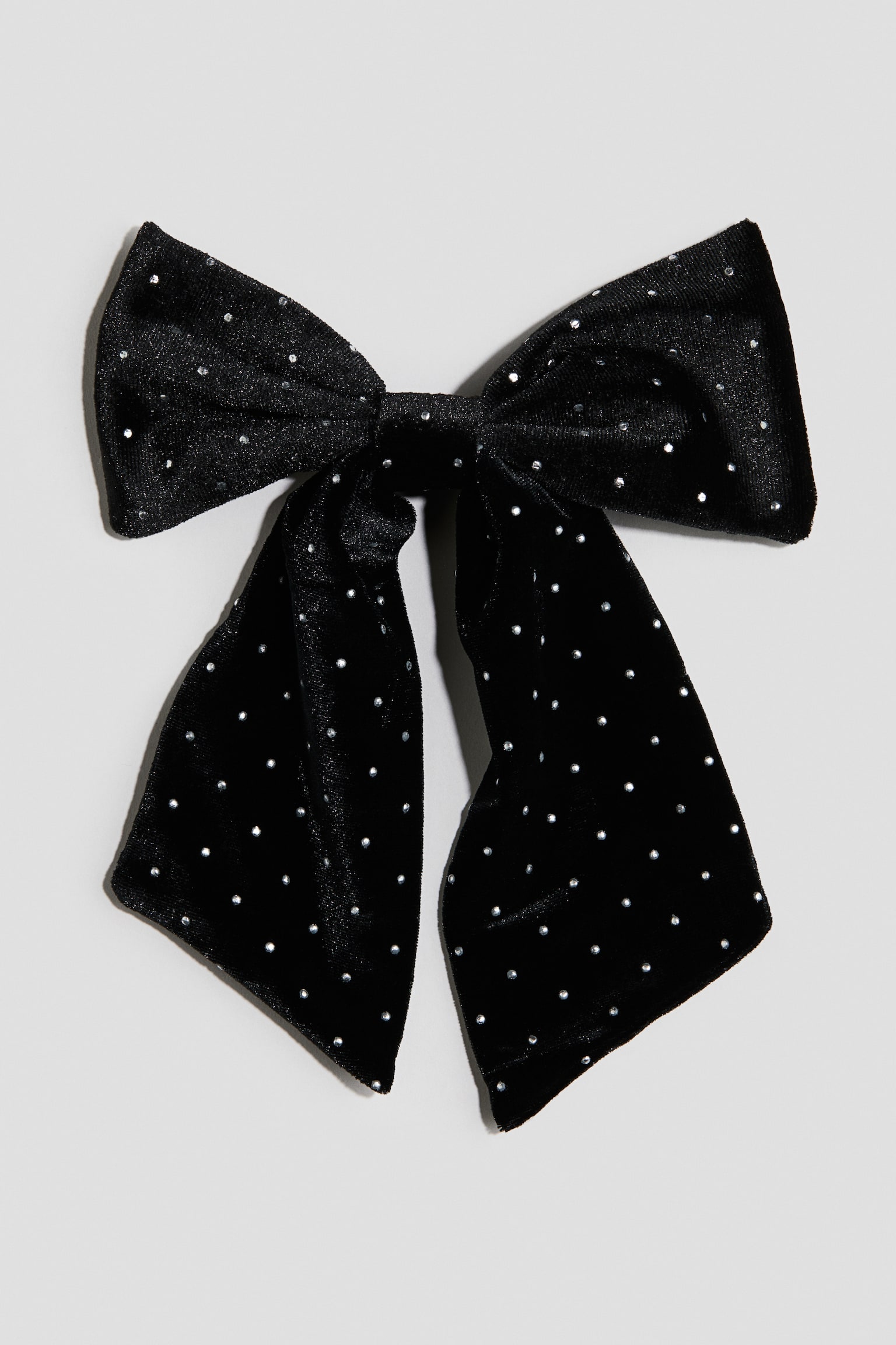 Velvet bow hair clip - Black