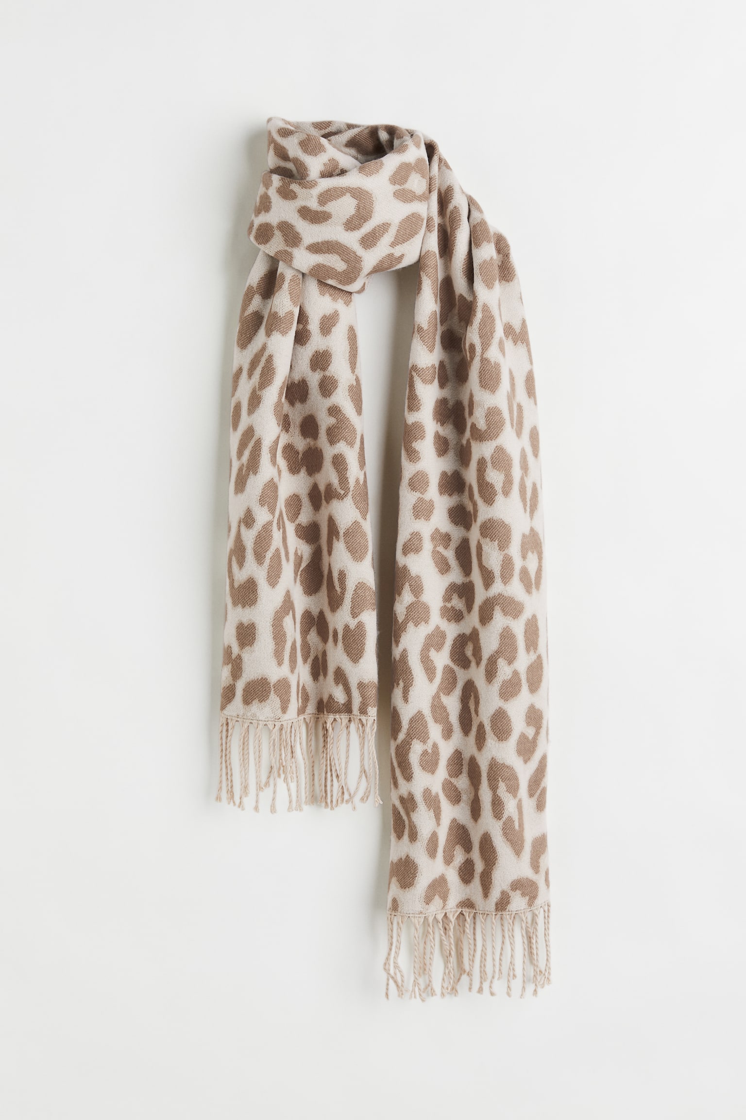 Jacquard Weave Scarf - Mole/Leopard print - 1