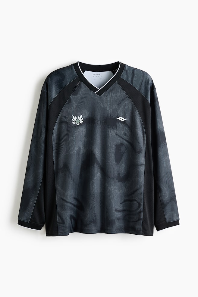 Loose Fit Football shirt with DryMove™ - Black/Patterned - 1