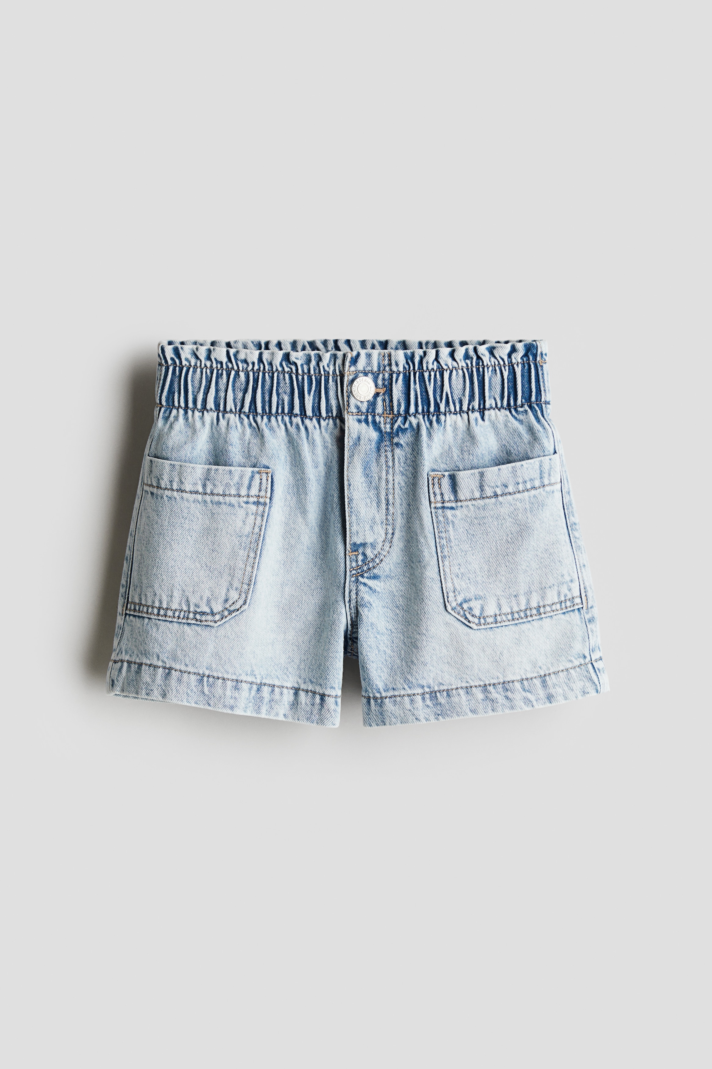 Shorts de denim Loose Fit - Azul denim claro/Verde denim pálido