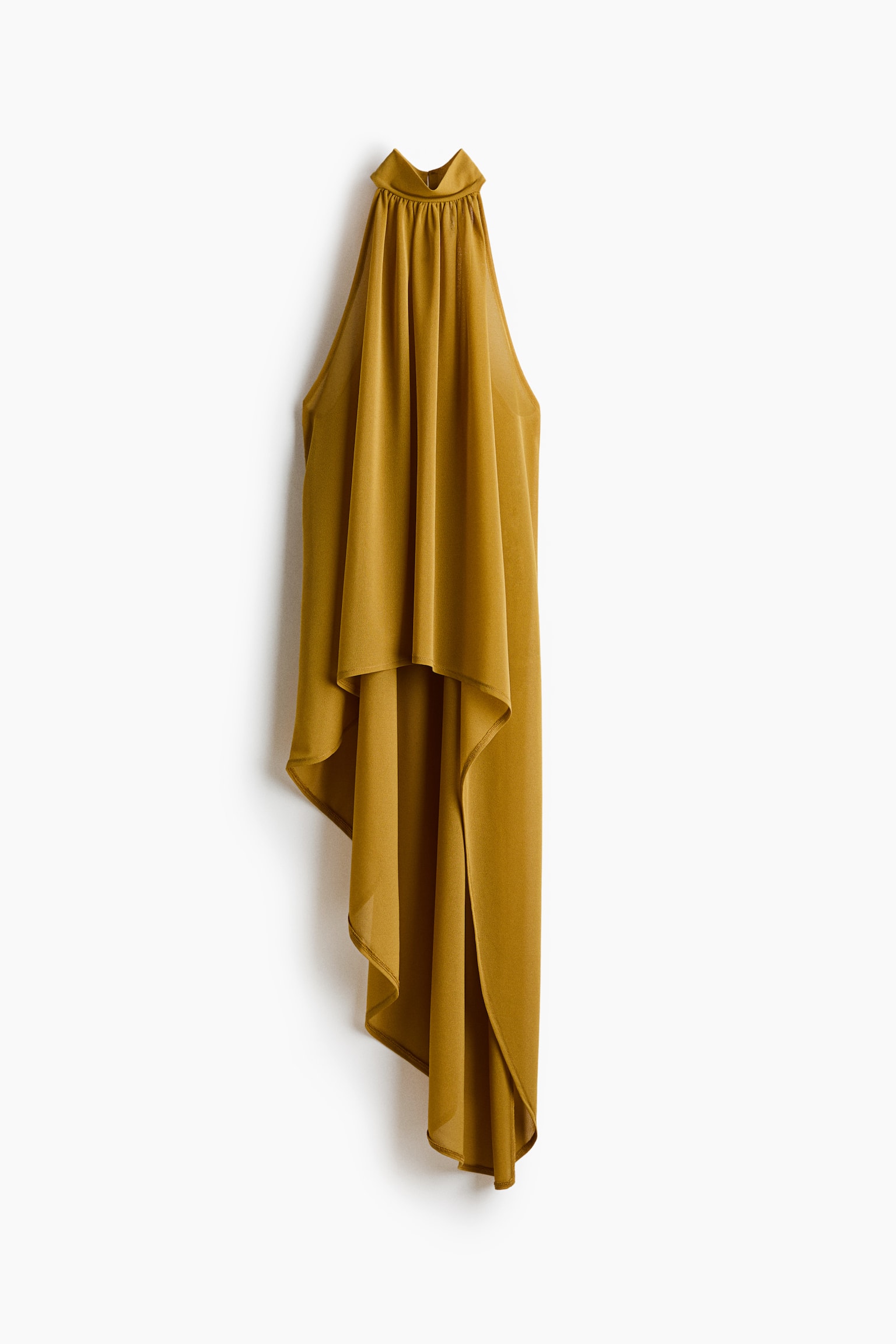 Asymmetric halterneck top - Mustard yellow/Black - 2