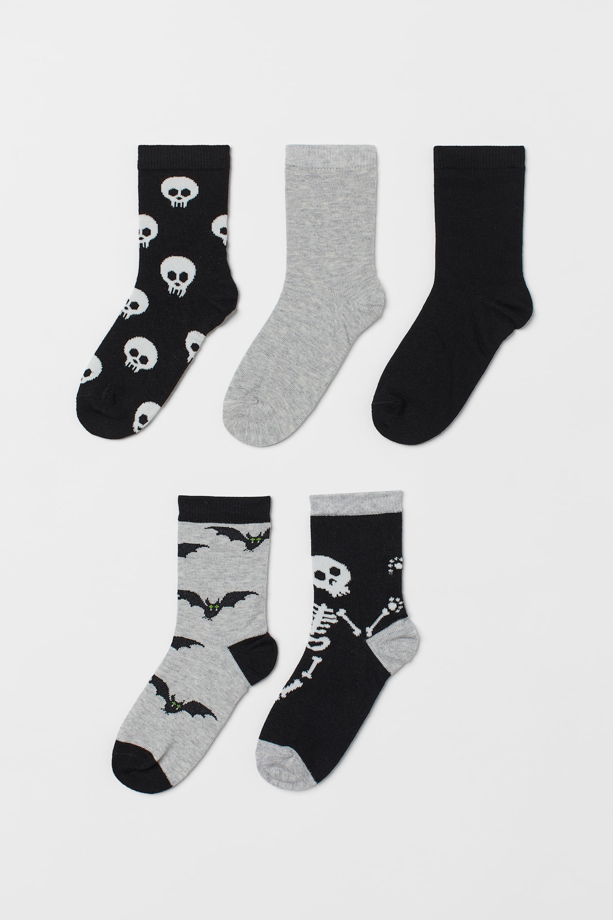 5-pack Socks - Black/skeleton - Kids | H&M US